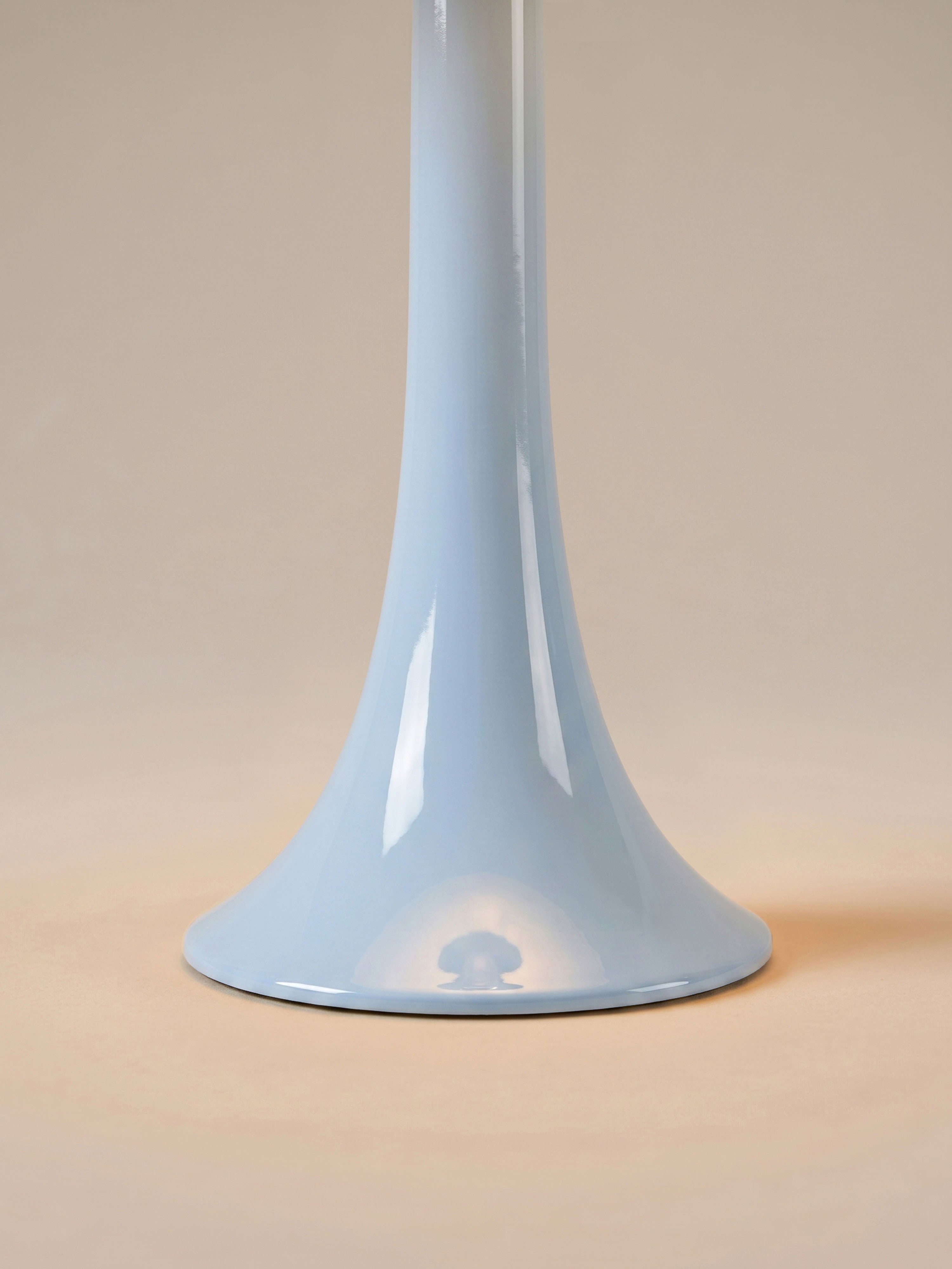 Nova Large Portable Lamp | Light Blue Base - Burgundy Shade