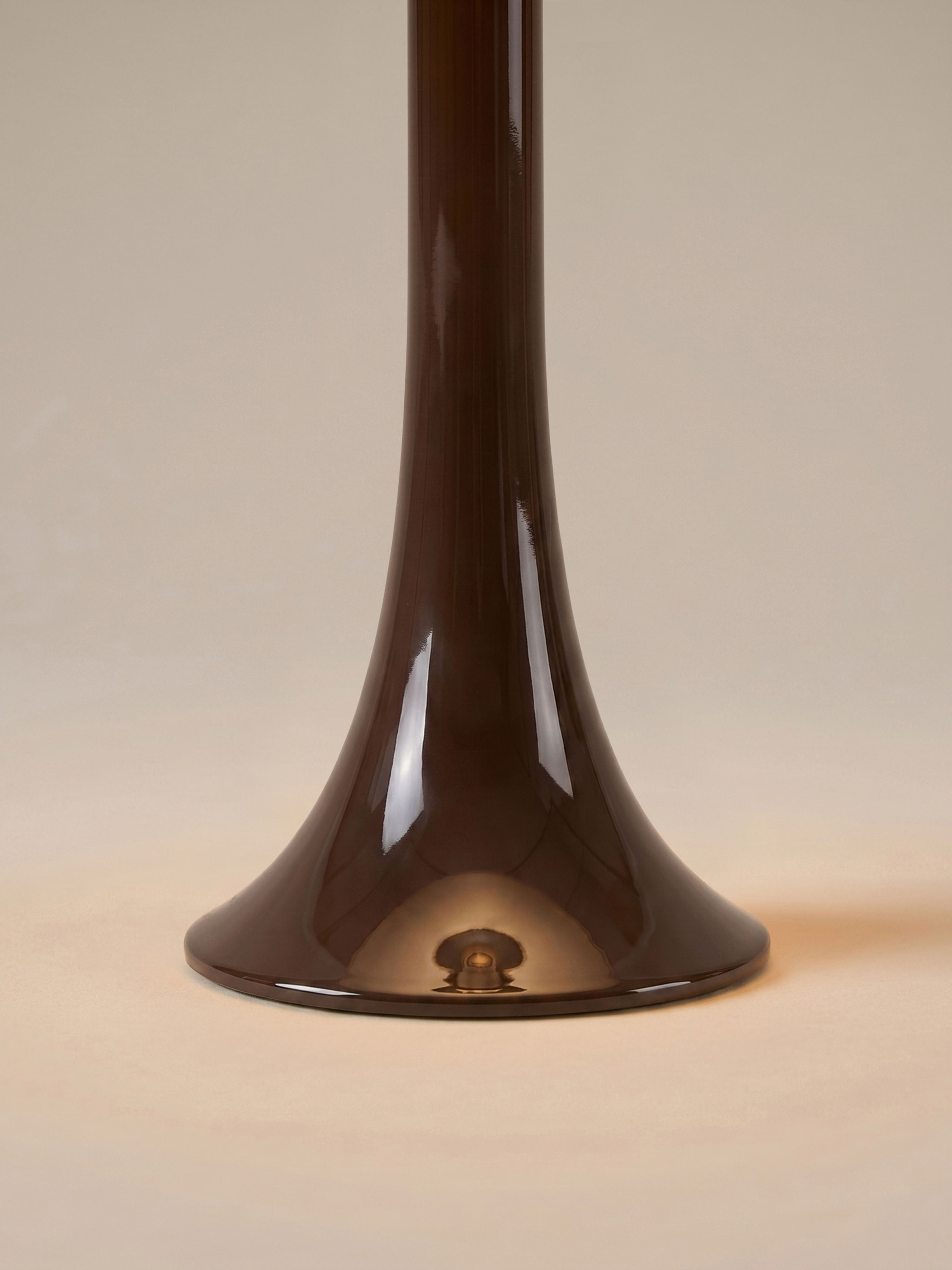 Nova Large Portable Lamp | Brown Base - Light Blue Shade