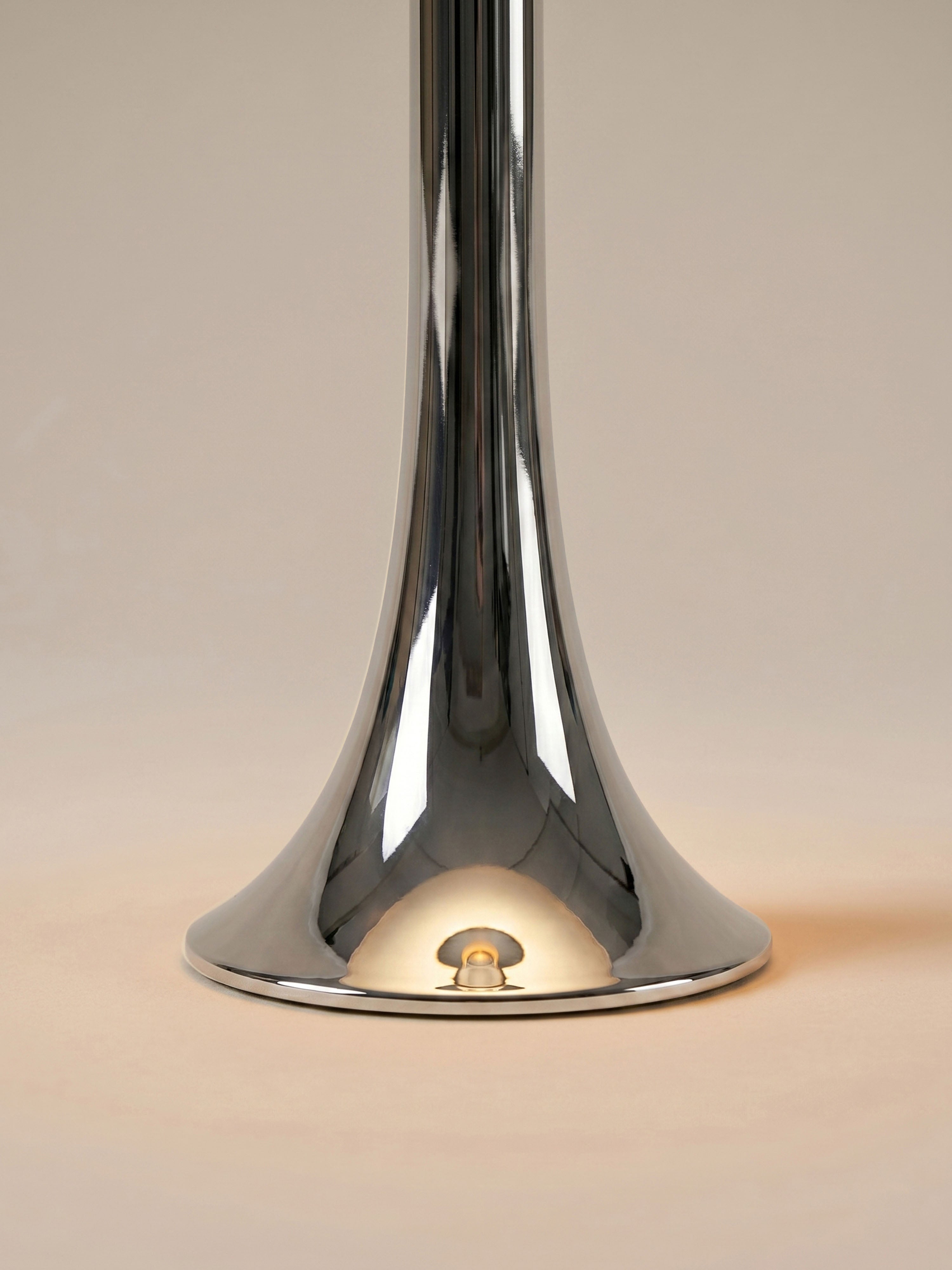 Nova Large Portable Lamp | Chrome Base - Burgundy Shade
