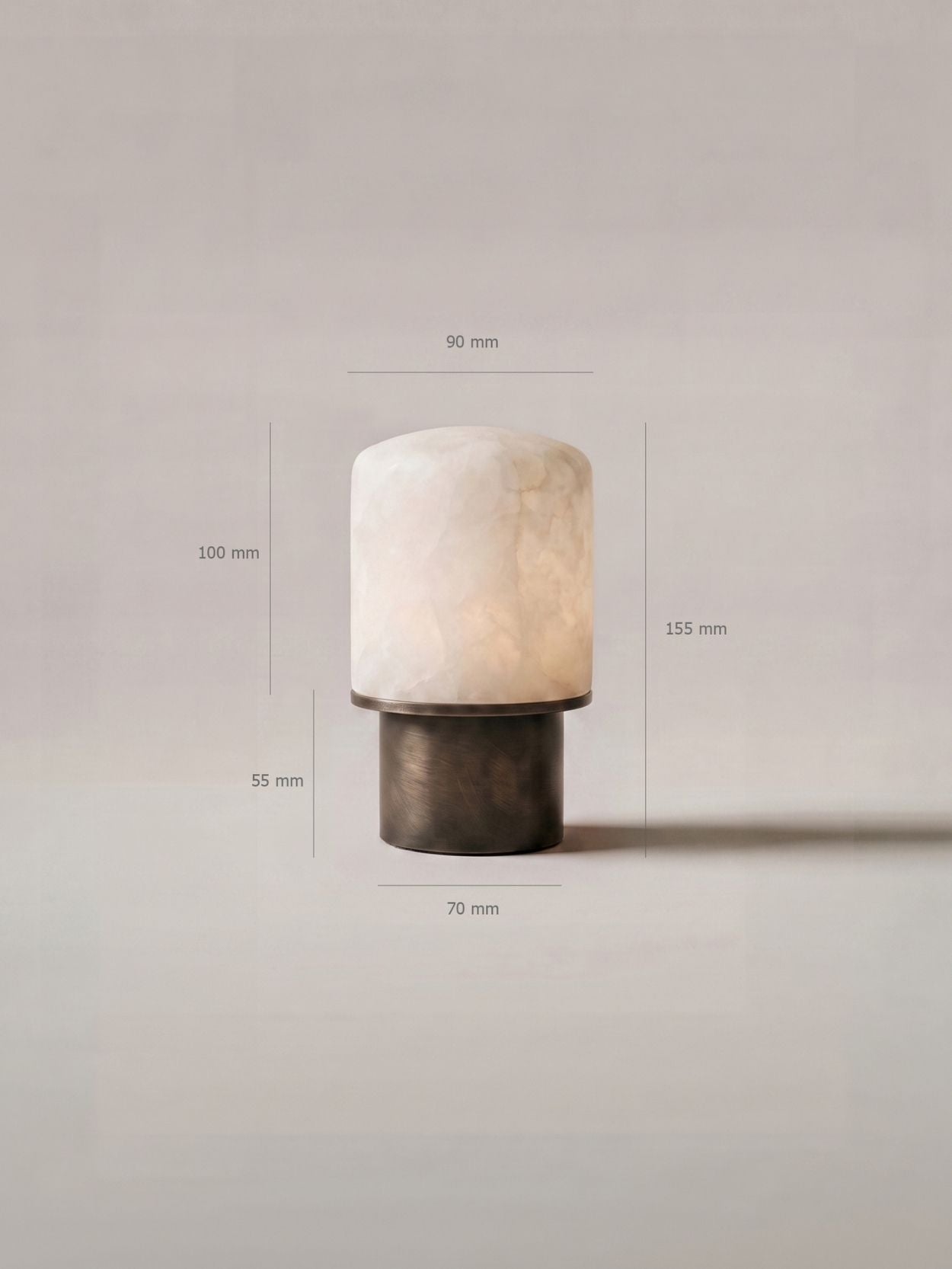 The Portable Aurora Lamp | Brushed Bronze & Alabaster