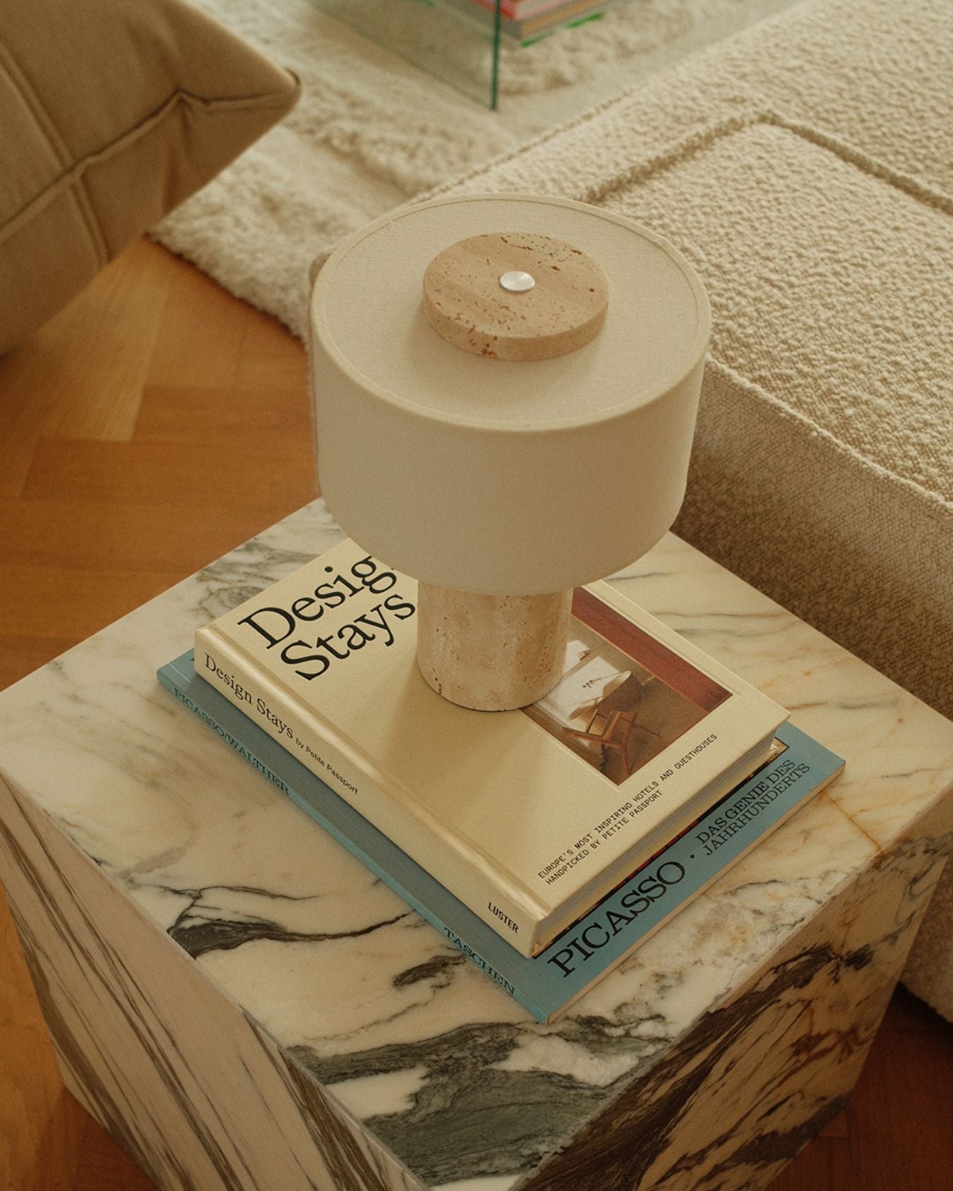 Auríe Portable Lamp | Travertine