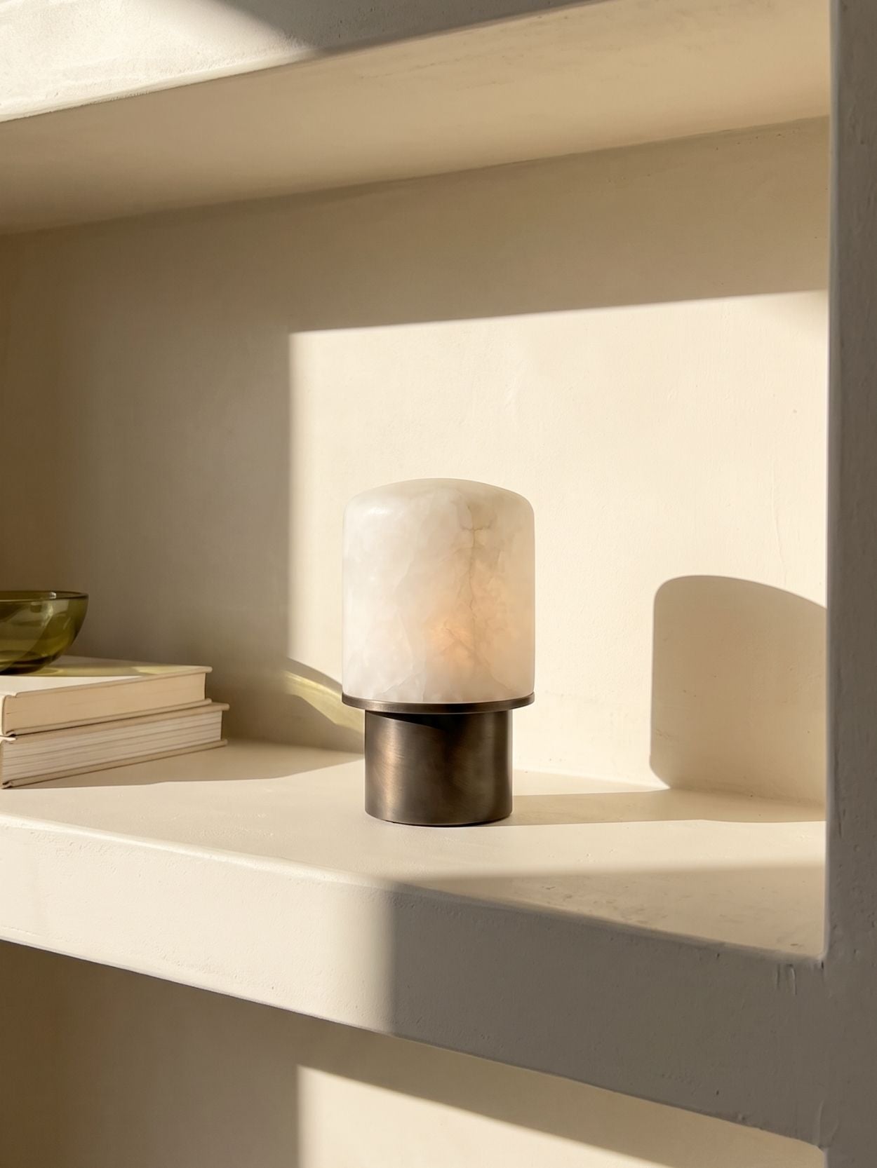 The Portable Aurora Lamp | Brushed Bronze & Alabaster
