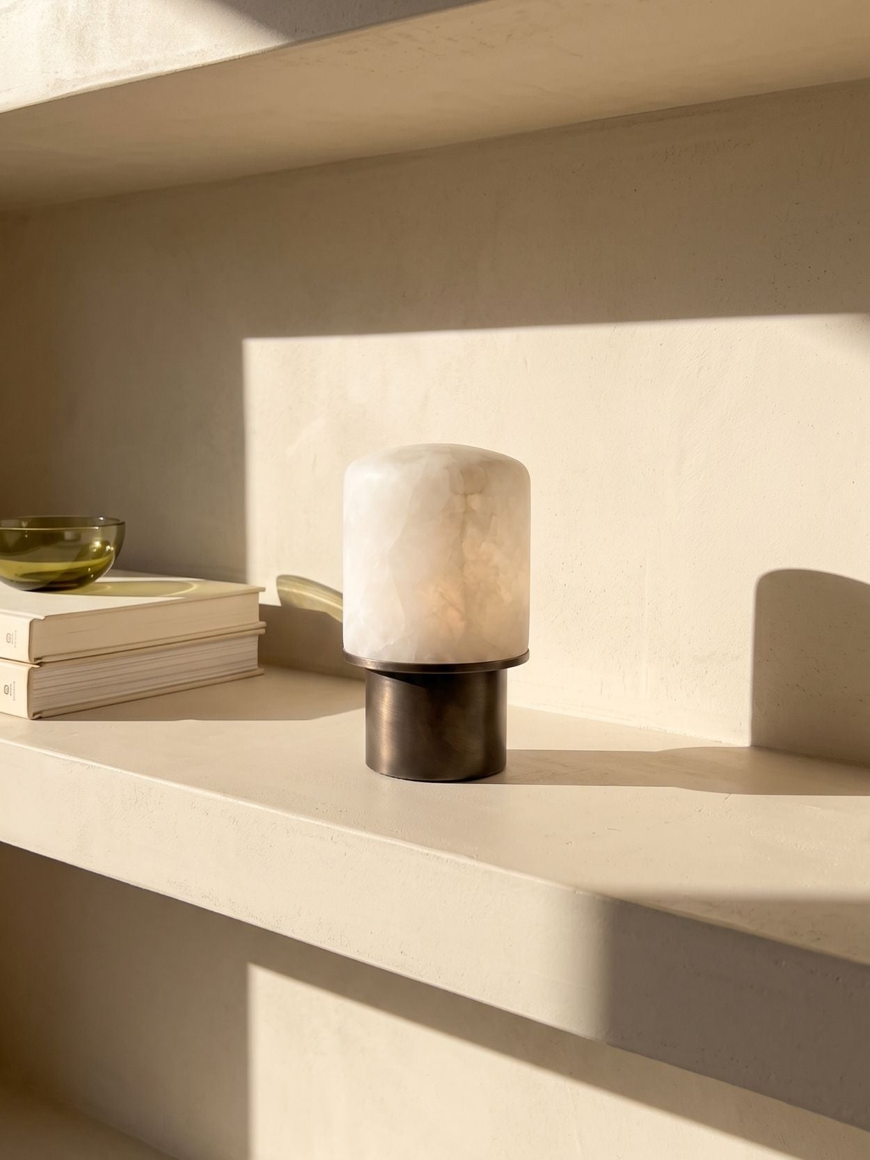 The Portable Aurora Lamp | Brushed Bronze & Alabaster