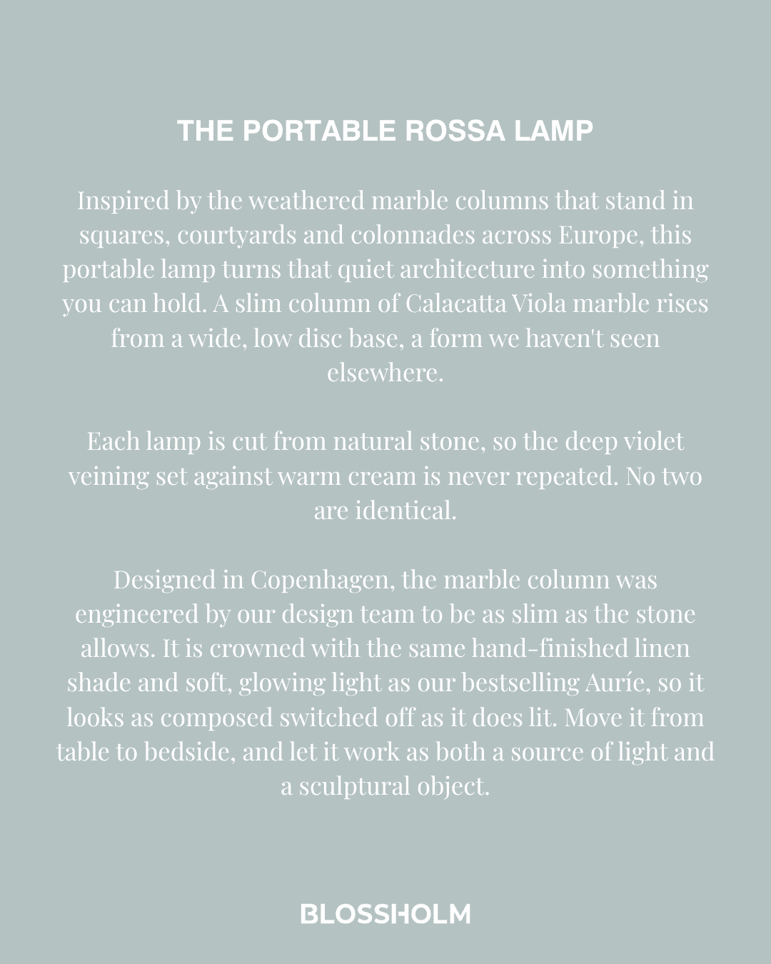 Rossa Portable Lamp | Calacatta Viola & Linen