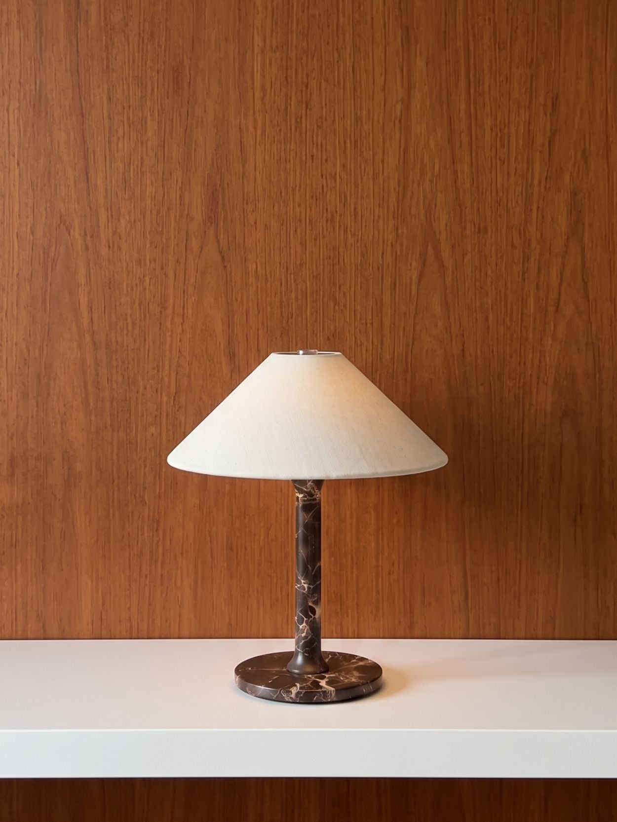 The Rossa Portable Lamp | Brown Marble & Linen