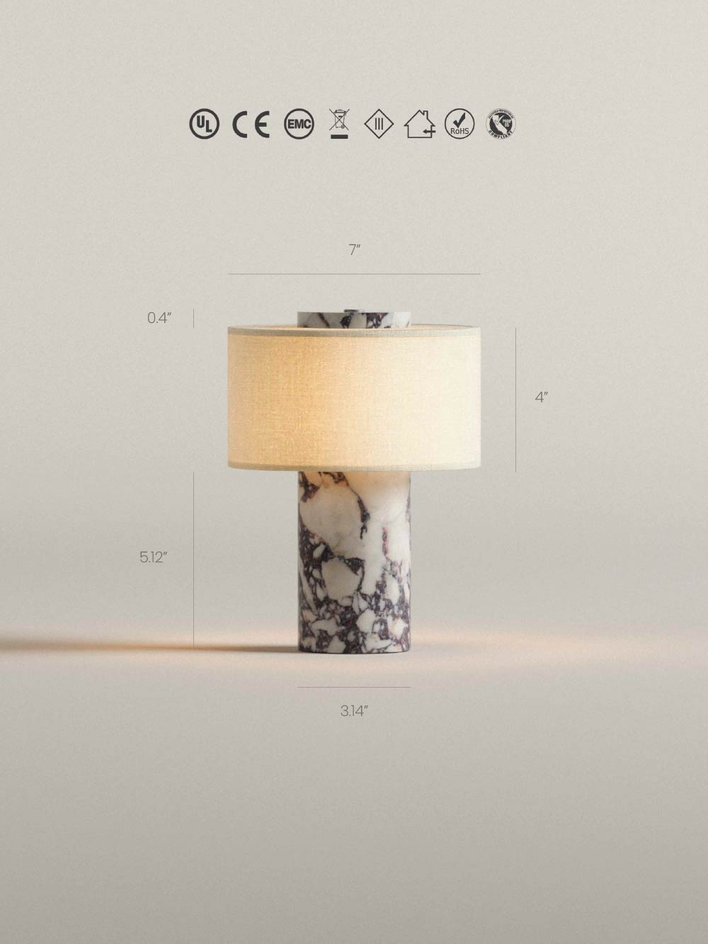 The Original - Auríe Portable Lamp | Calacatta Viola - 9.5"