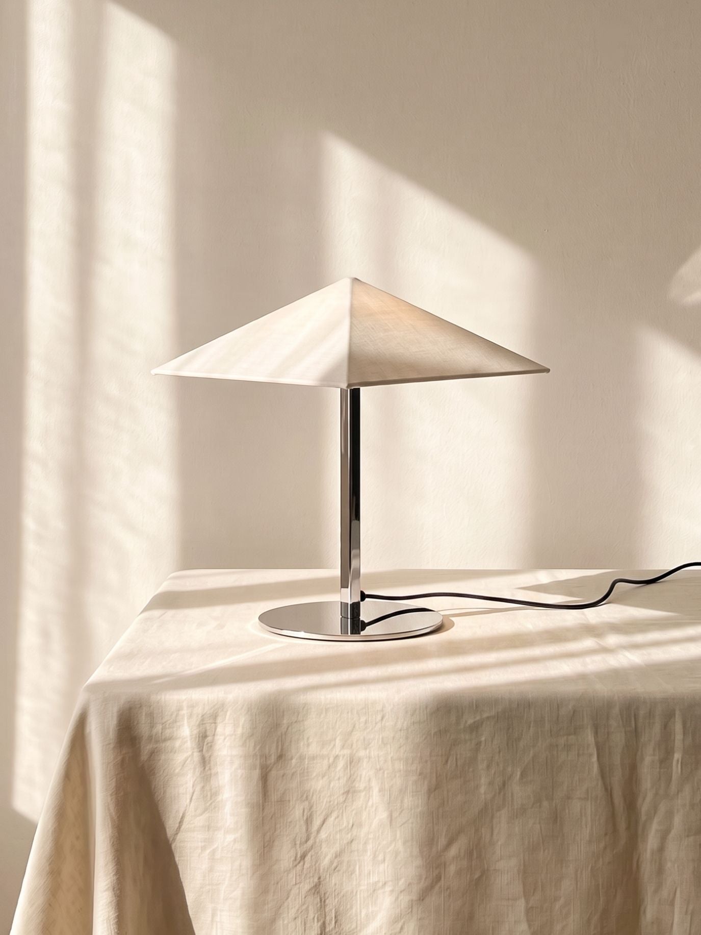 The Original - Vela Table Lamp | Chrome & Linen