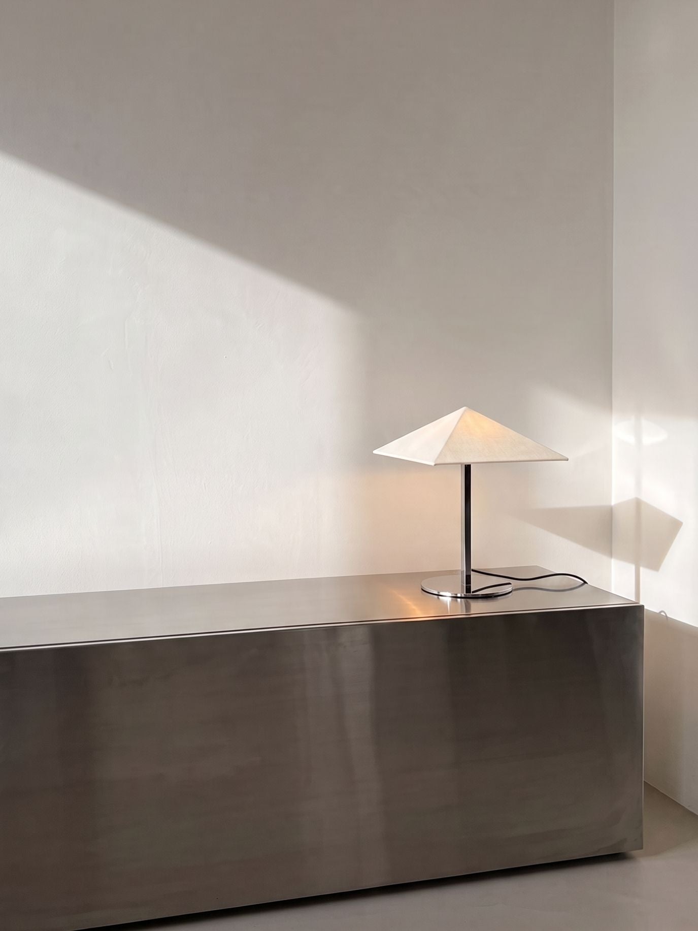 The Original - Vela Table Lamp | Chrome & Linen