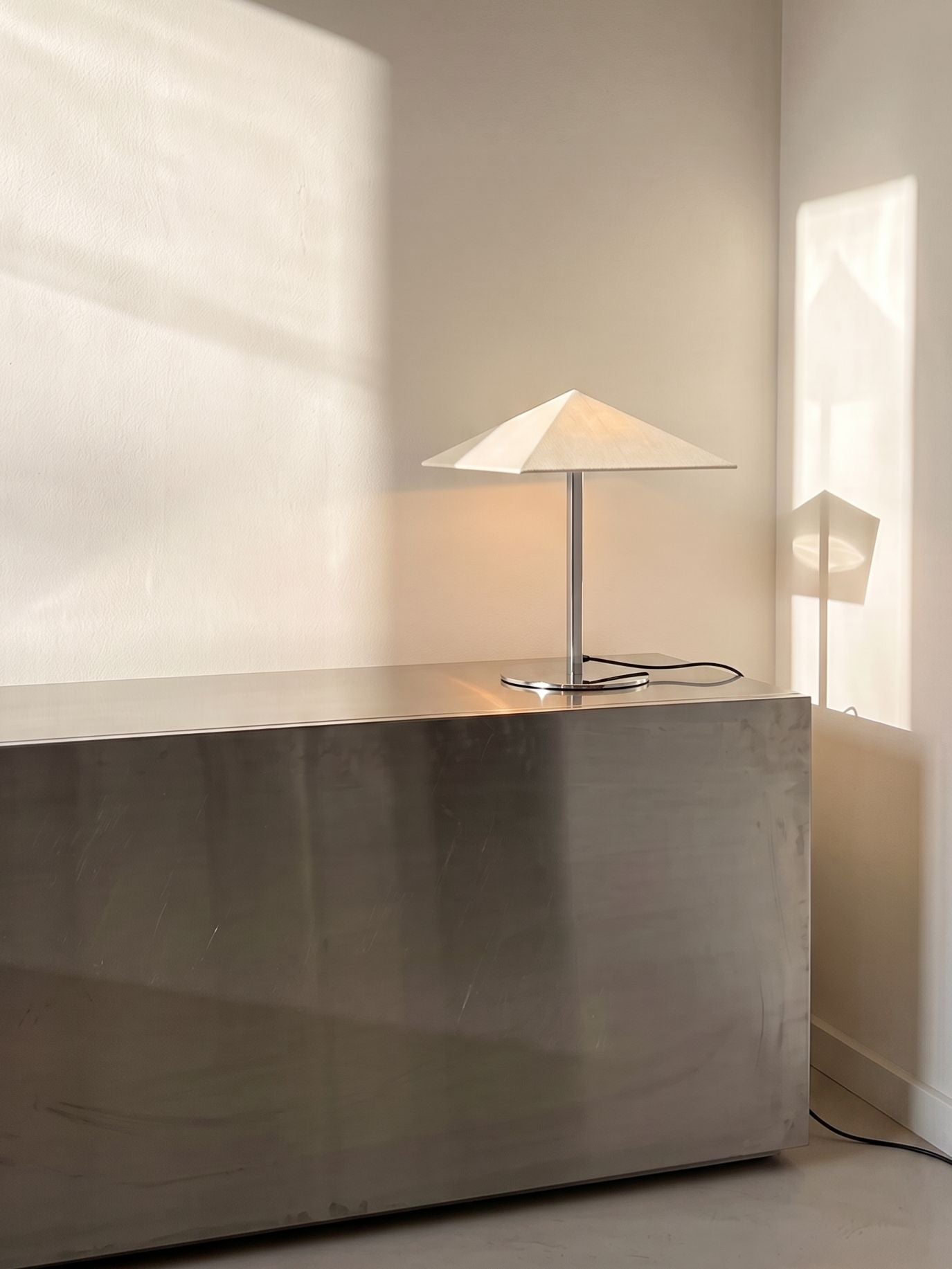 The Original - Vela Table Lamp | Chrome & Linen