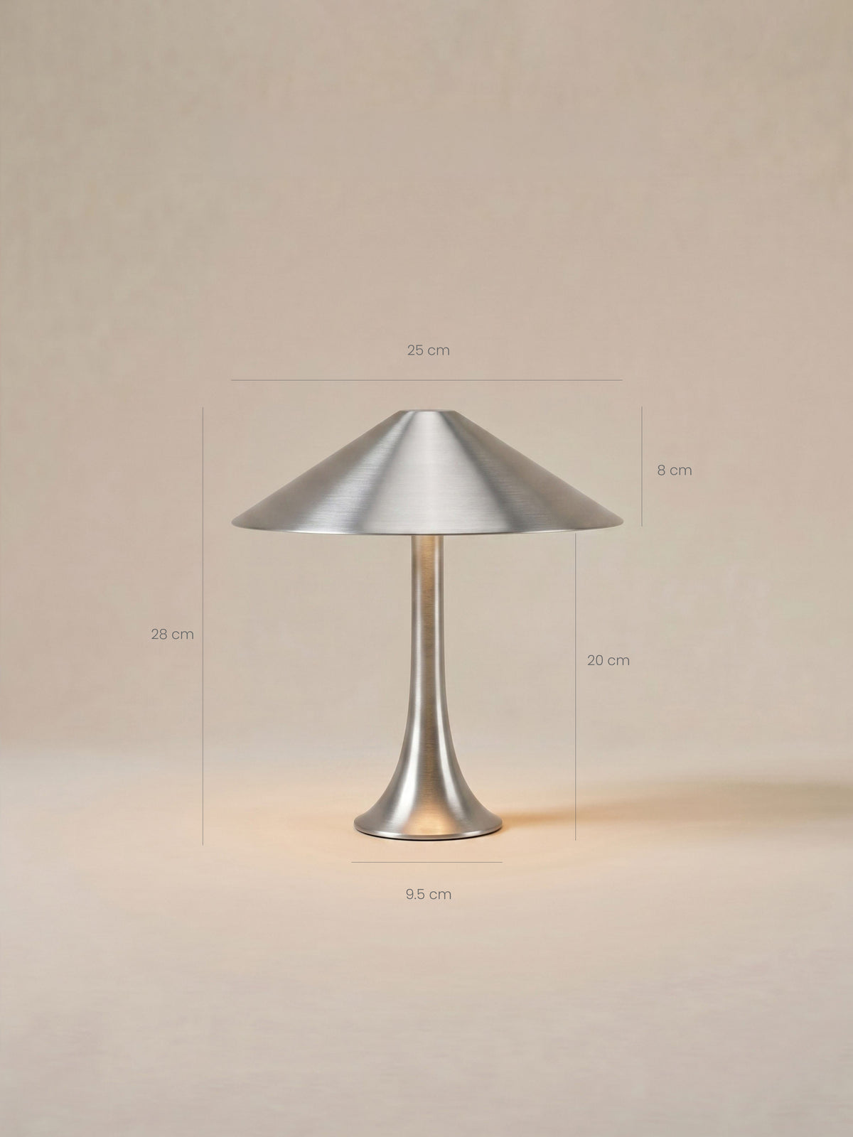 Nova Large Portable Lamp | Stainless Steel
