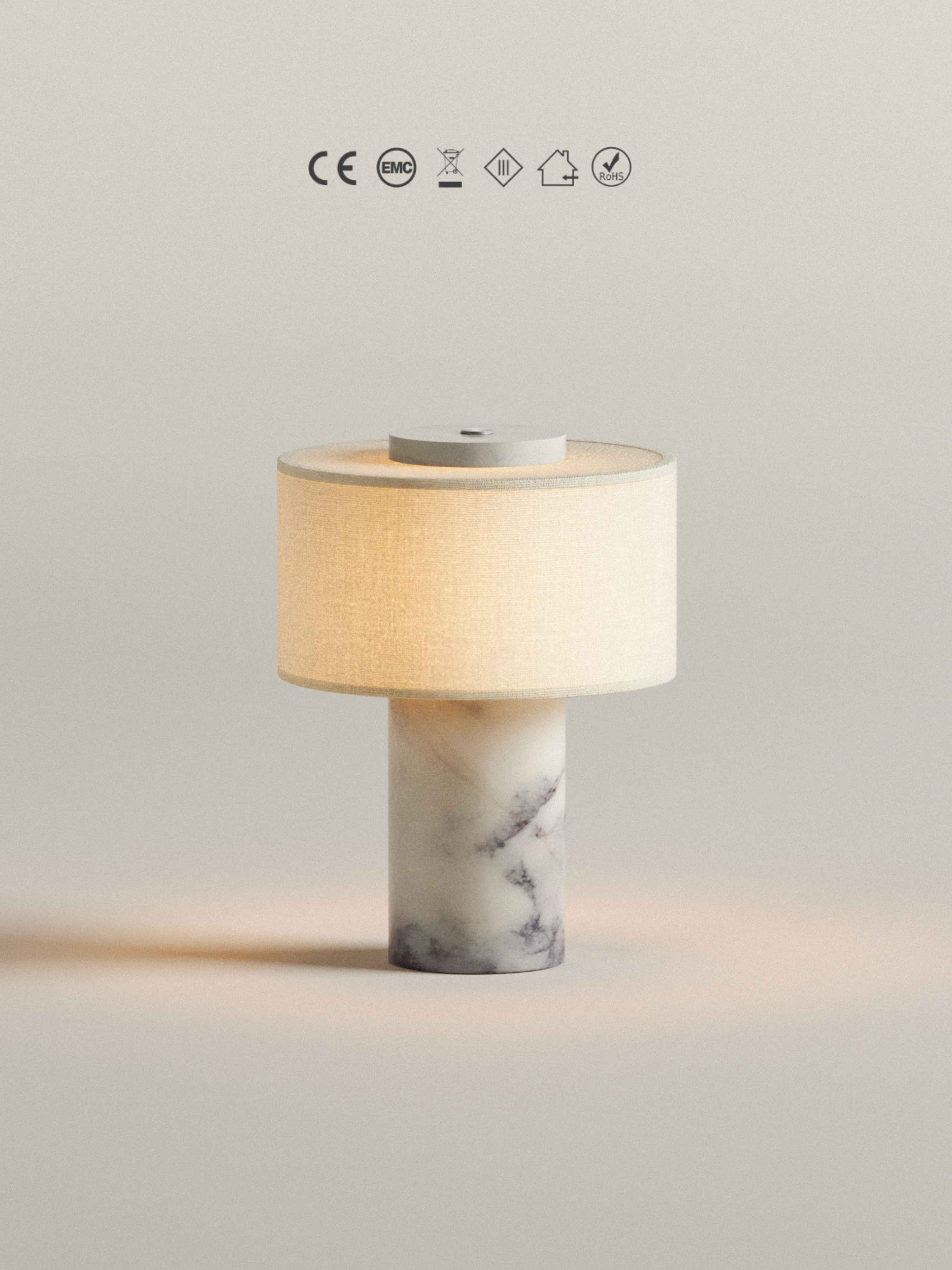 (Sample Sale) Auríe Portable Lamp | Calacatta Viola Marble & Linen