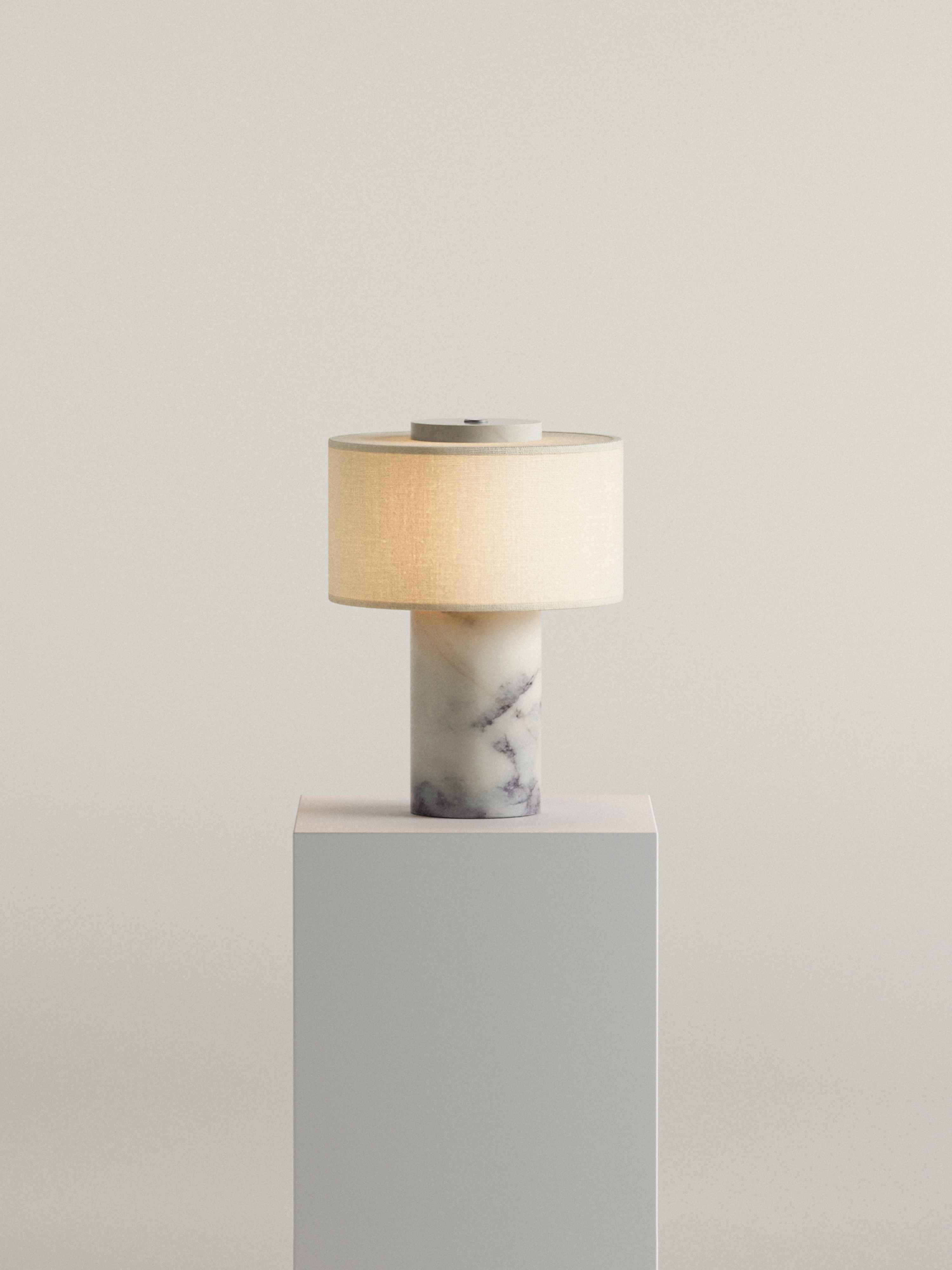 (Sample Sale) Auríe Portable Lamp | Calacatta Viola Marble & Linen