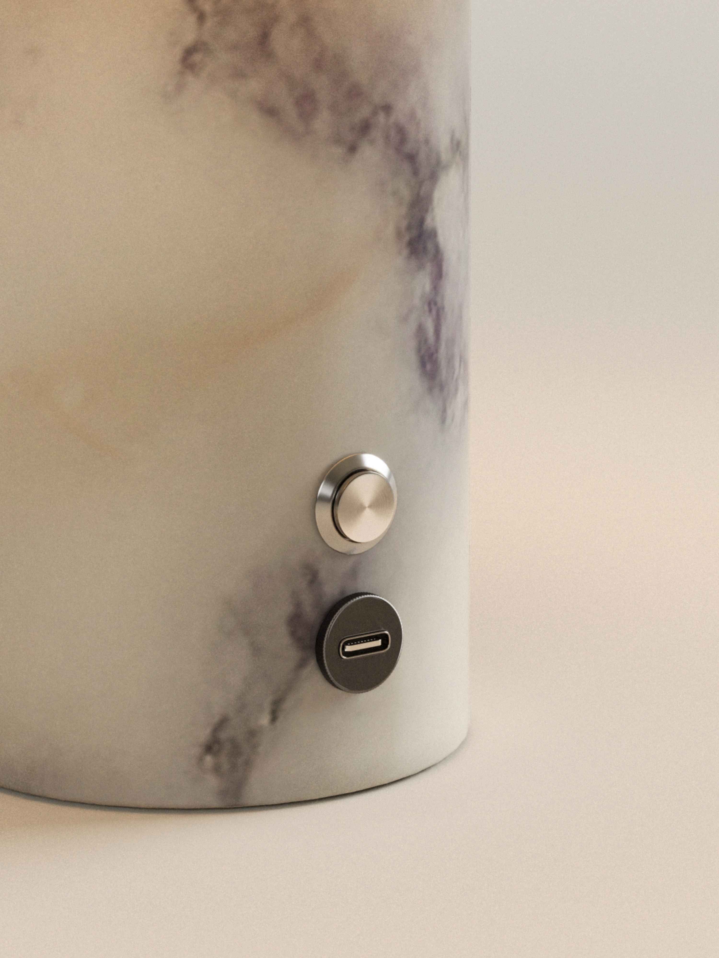(Sample Sale) Auríe Portable Lamp | Calacatta Viola Marble & Linen