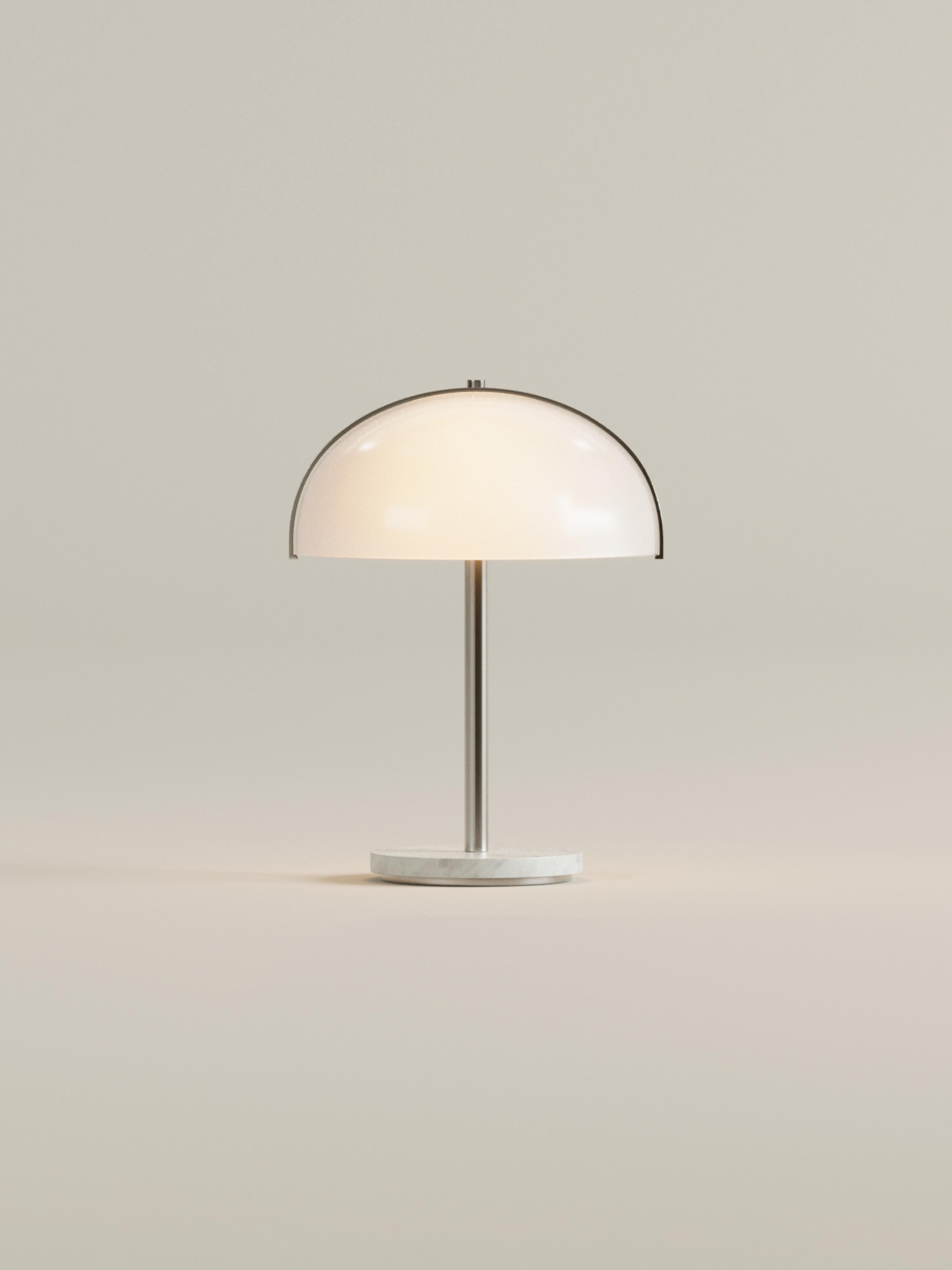 Opal Portable Lamp | White Marble, Chrome & Opaline Acrylic