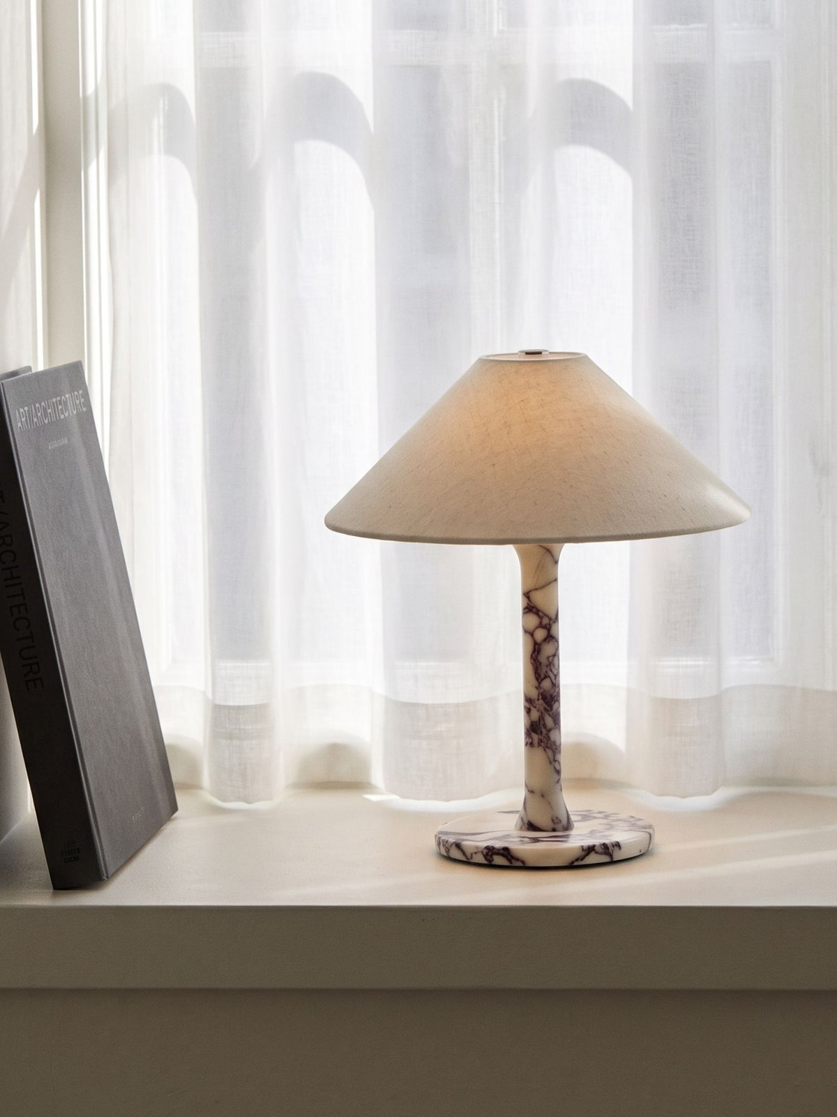 Rossa Portable Lamp | Calacatta Viola & Linen