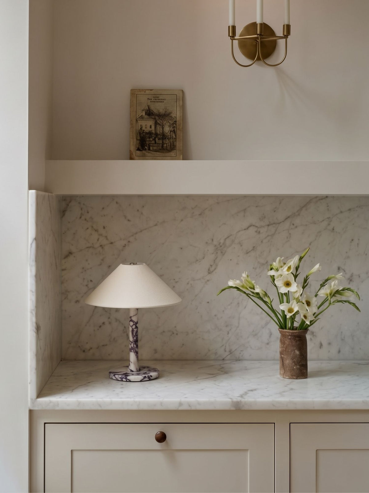 Rossa Portable Lamp | Calacatta Viola & Linen