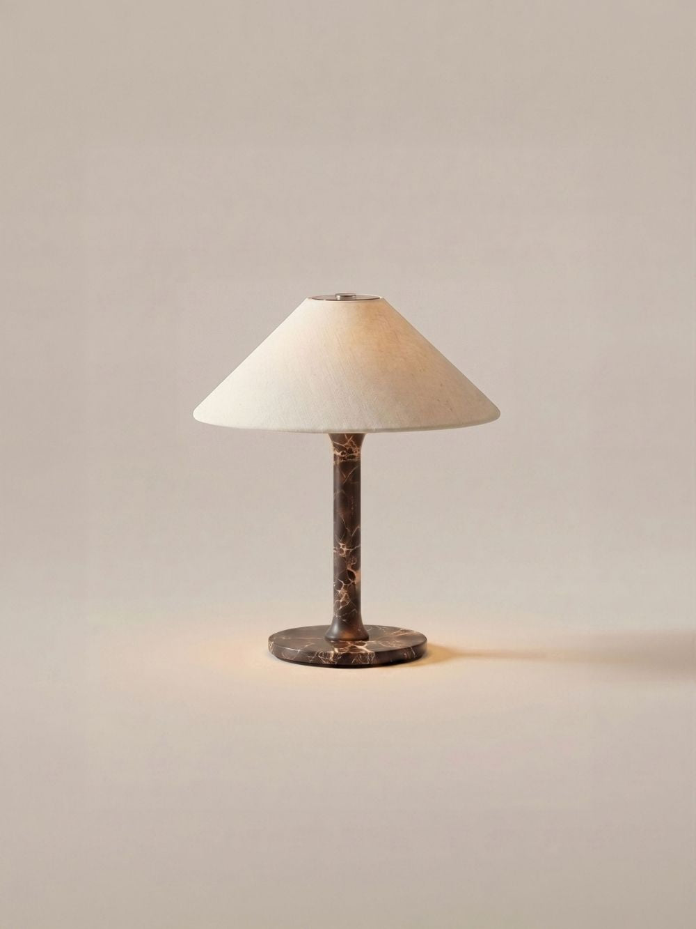 The Rossa Portable Lamp | Brown Marble & Linen