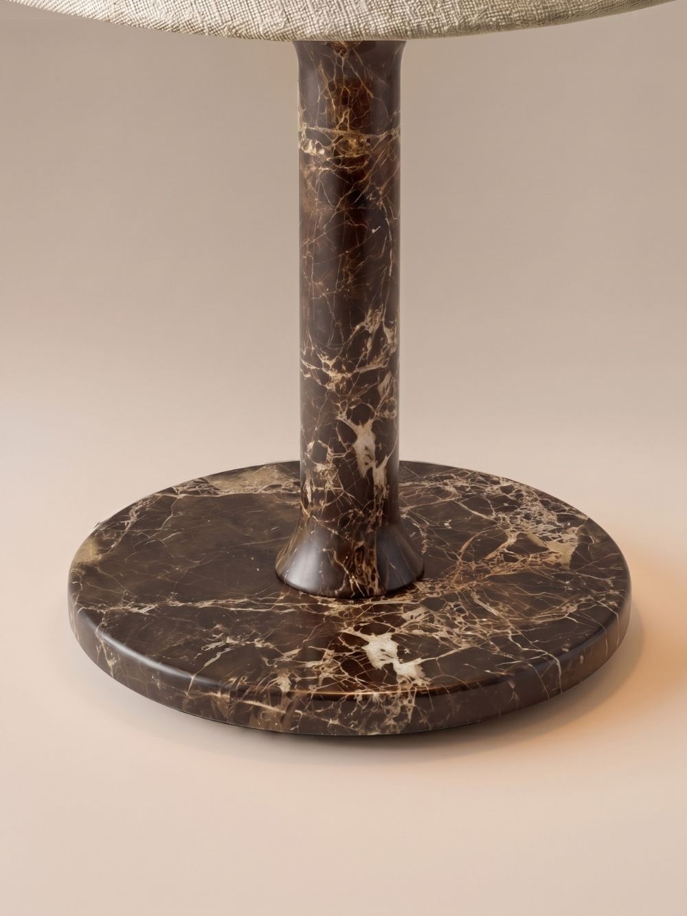 The Rossa Portable Lamp | Brown Marble & Linen