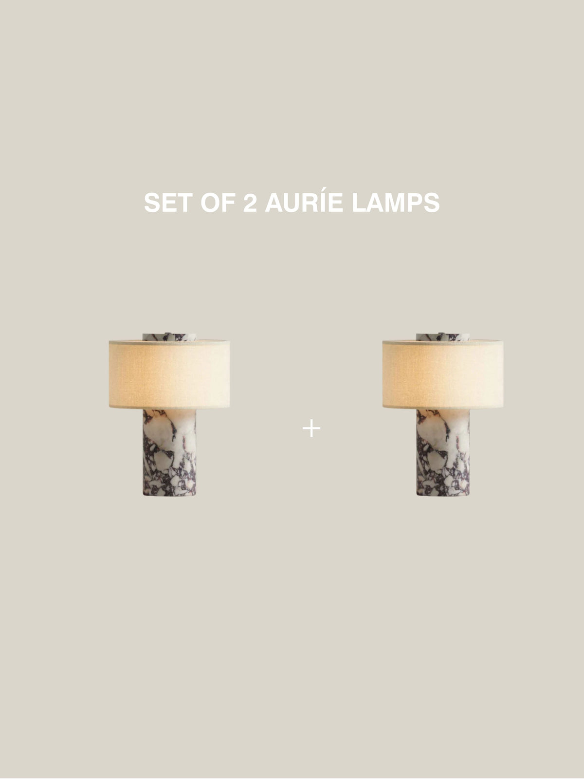 Set of 2 - Auríe Portable Lamp | Calacatta Viola
