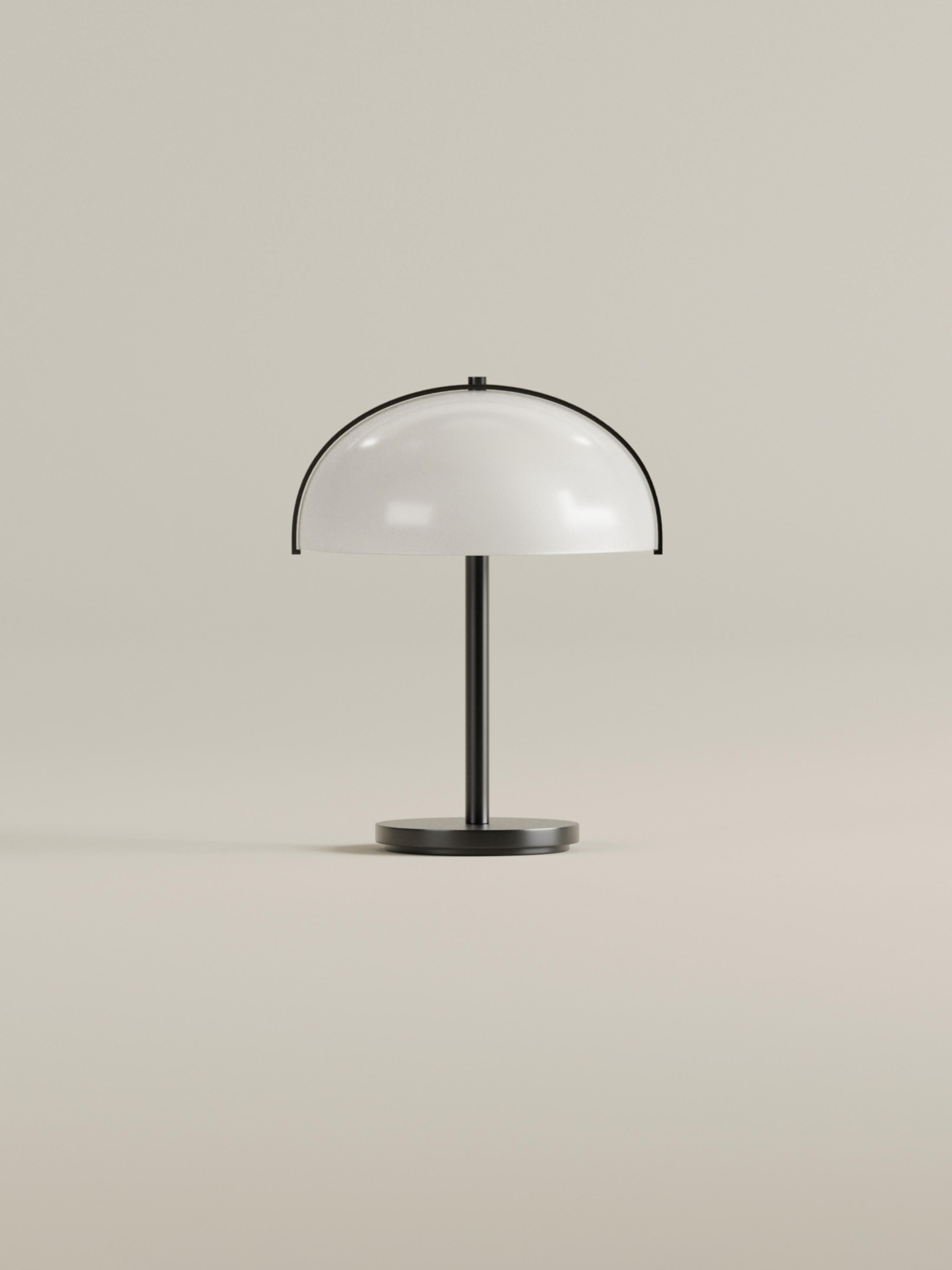 Opal Portable Lamp | Midnight Aluminium & Opaline Acrylic