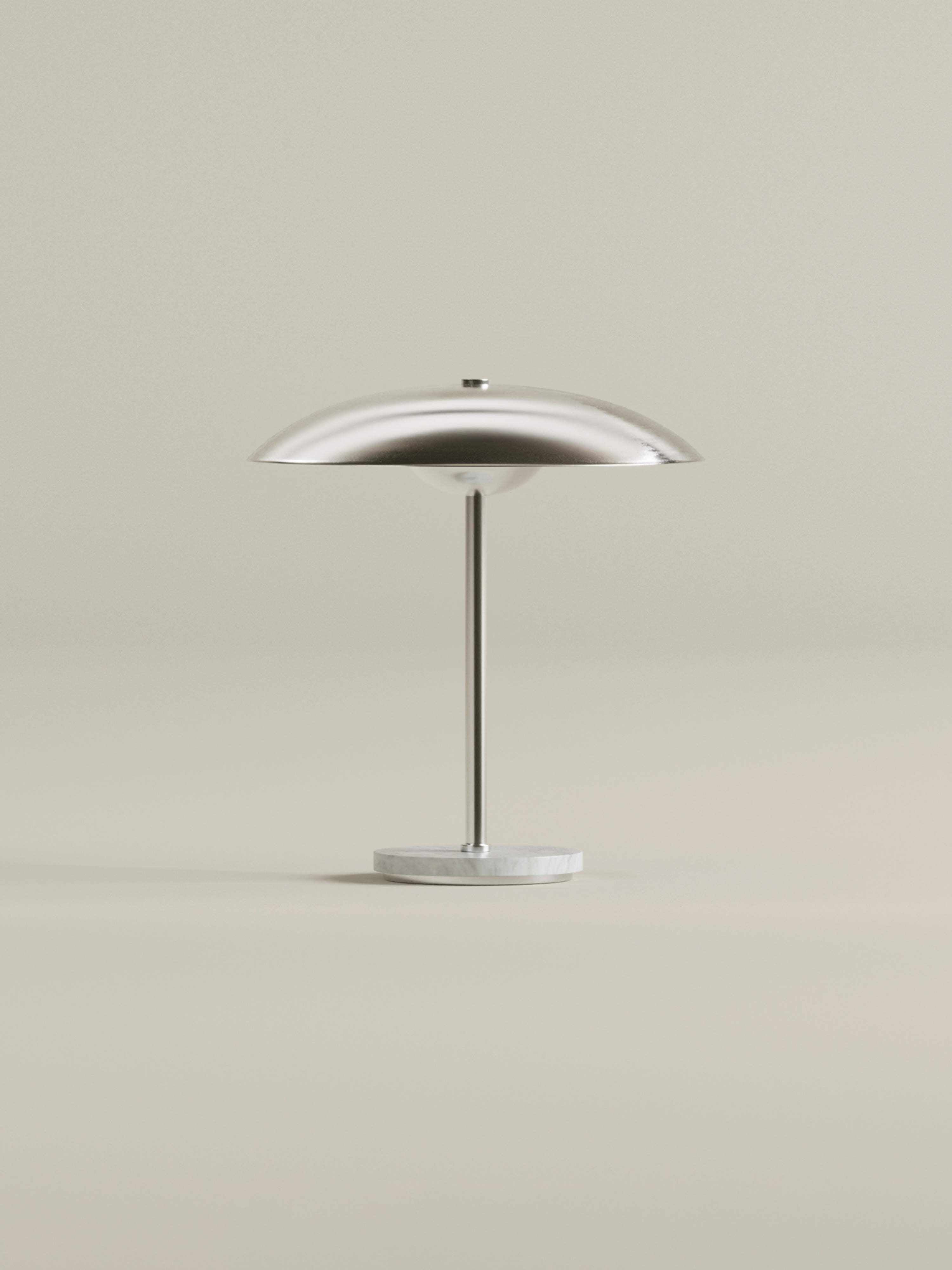 Aethém Portable Lamp | Chrome & White Marble