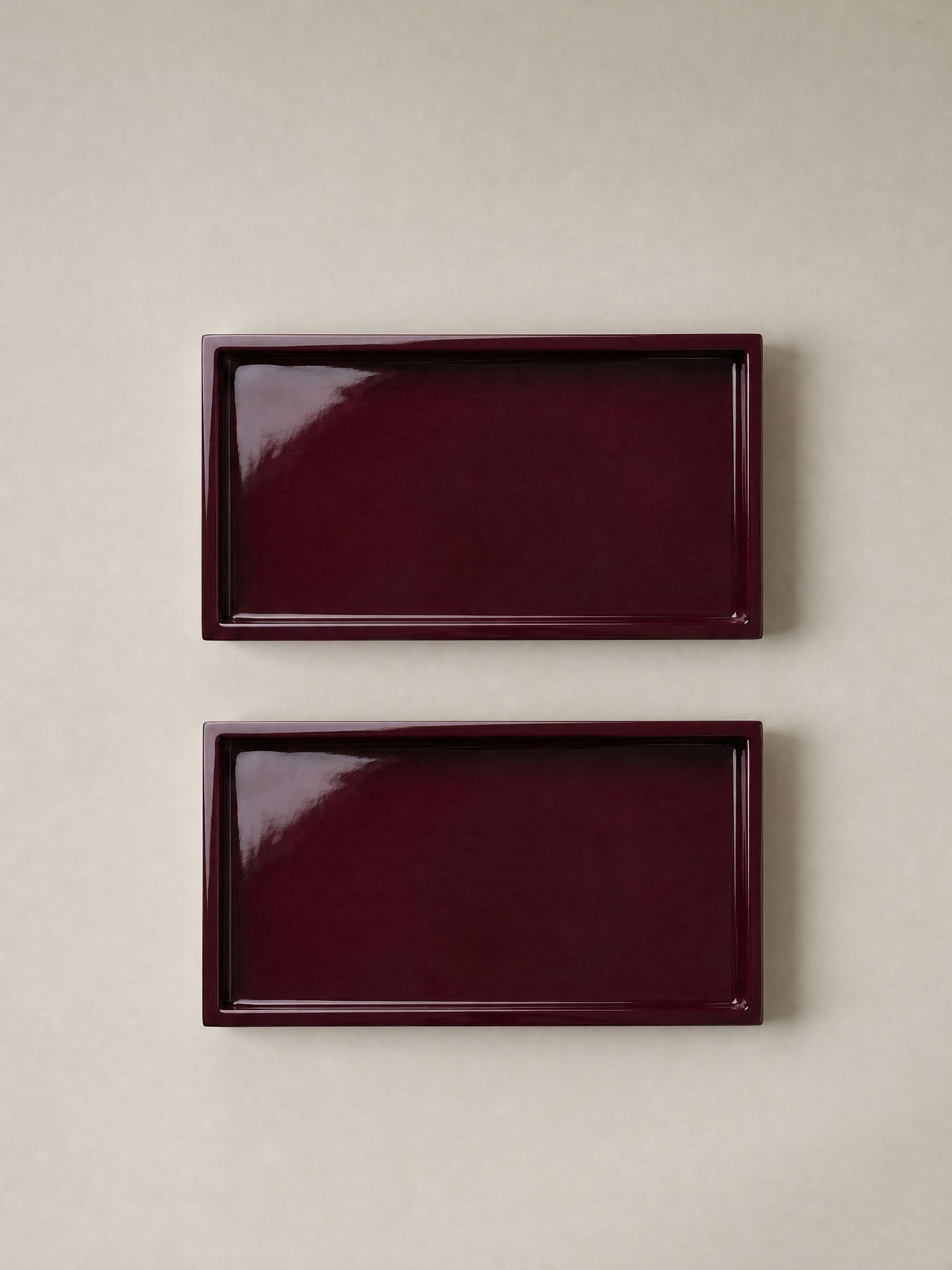 Elva Tray (Set of 2) | Burgundy Wood | Ships Nov 25th