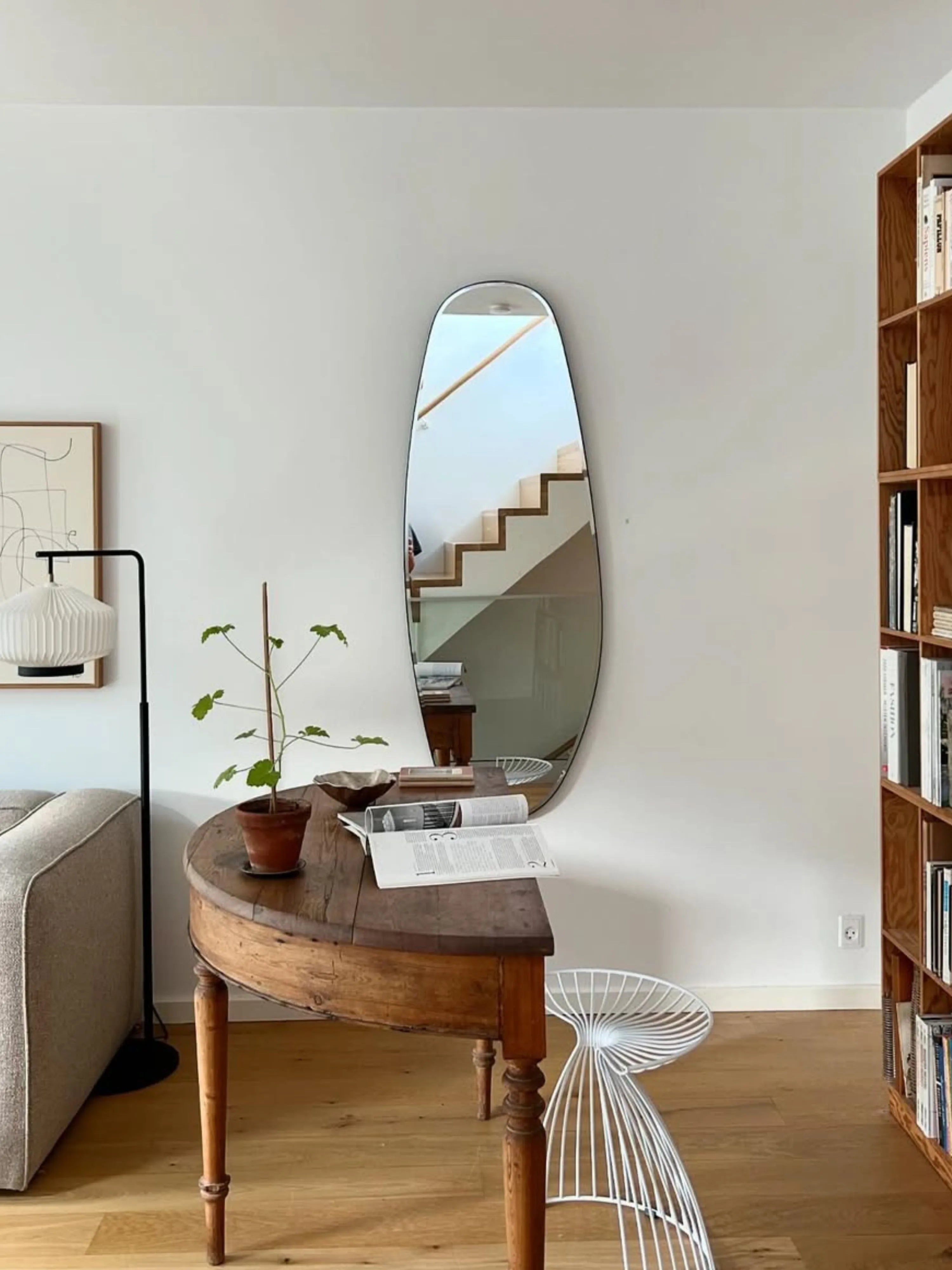 Opal Mirror Large showing reflection of stairs