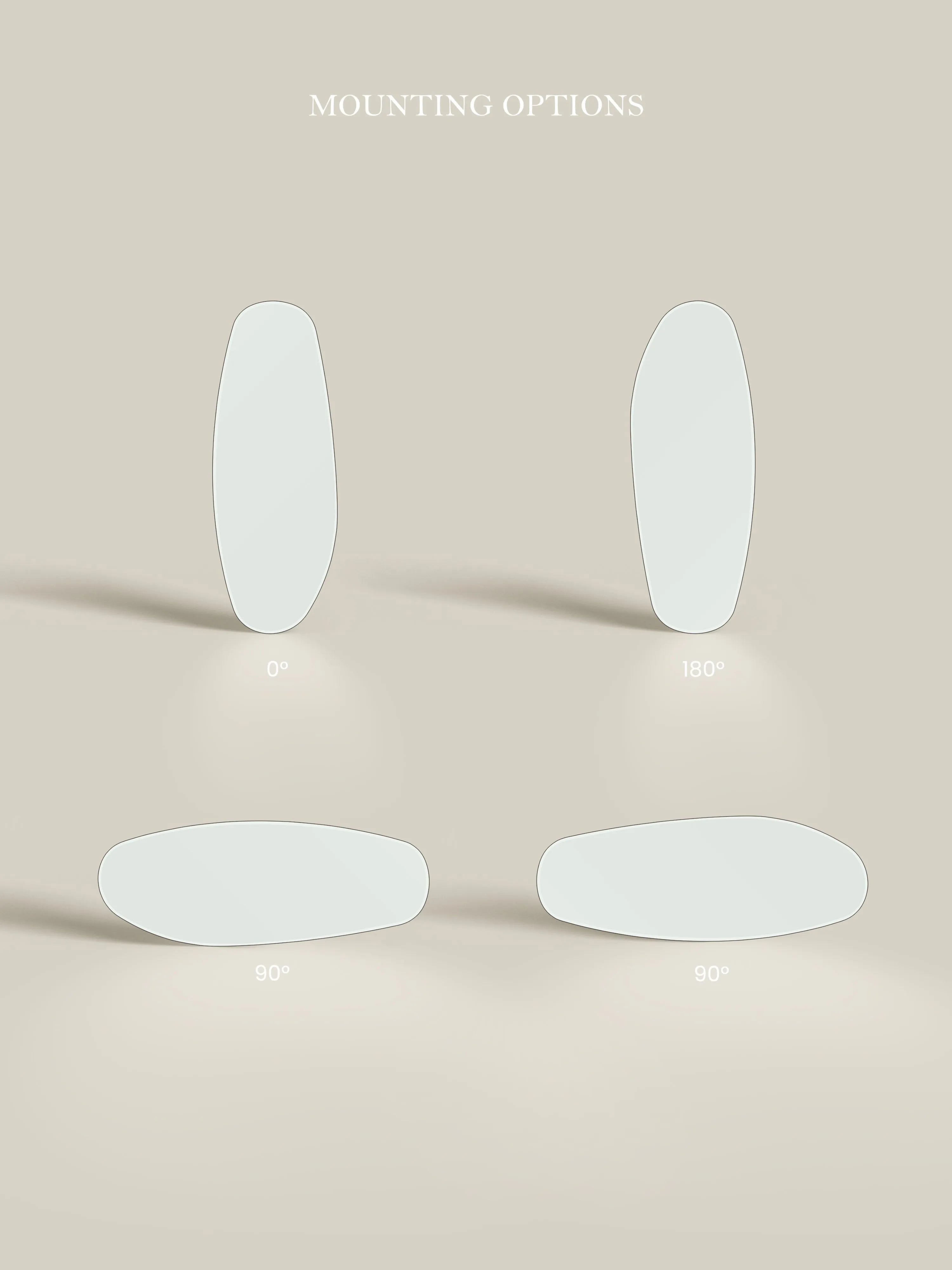 Opal Mirror renders in different angles and orientations