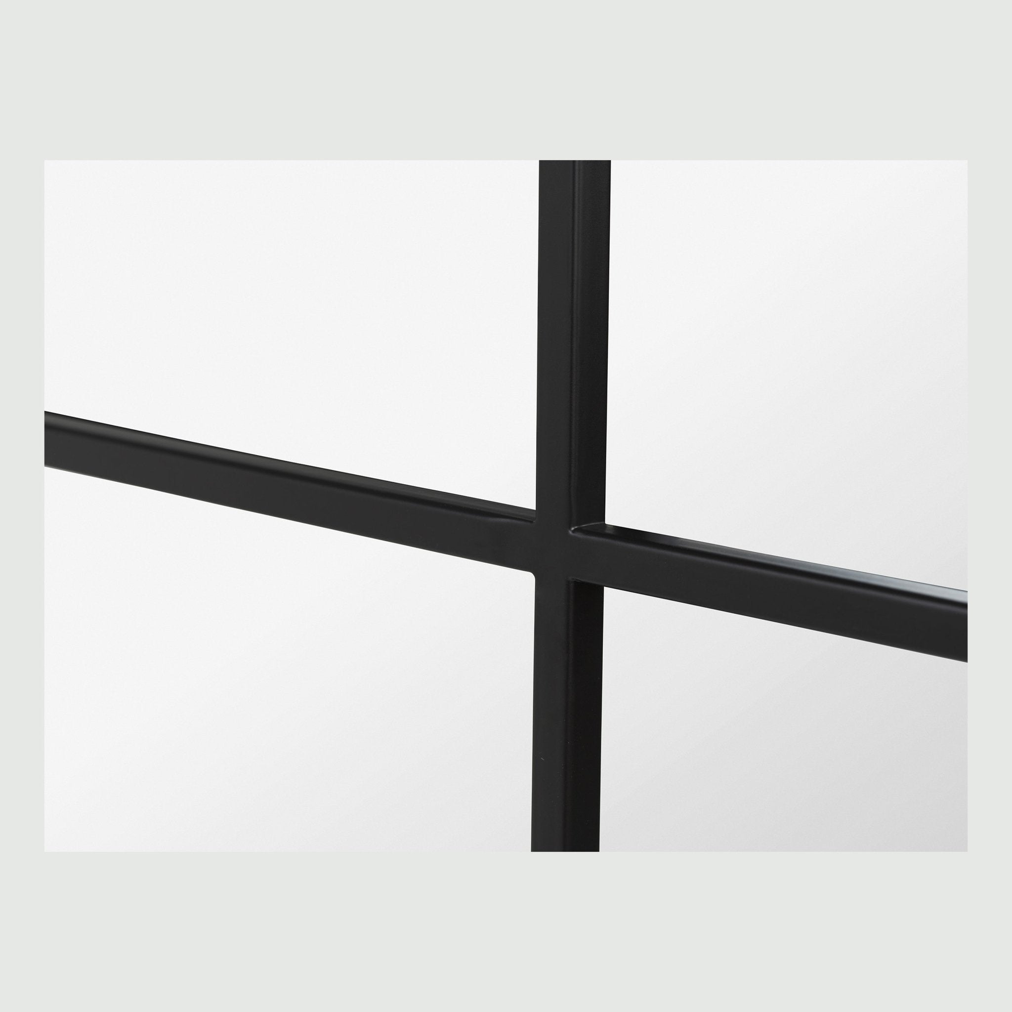 Grid Mirror No.2 | Schwarzer Spiegel mit Eisenrahmen 200 × 100 cm - Blossholm