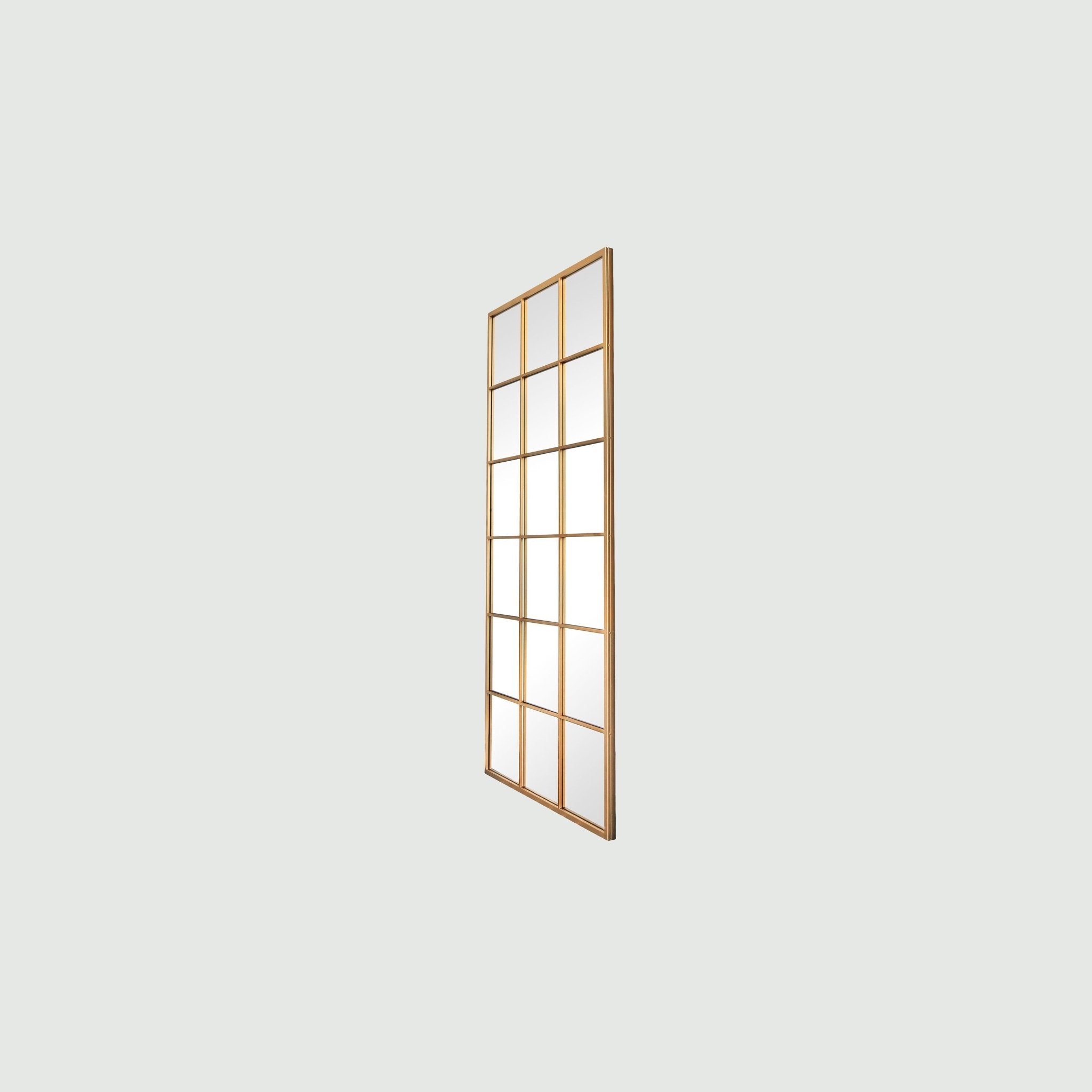 Grid Mirror No.3 | Goldspiegel mit Eisenrahmen 180 × 90 cm - Blossholm