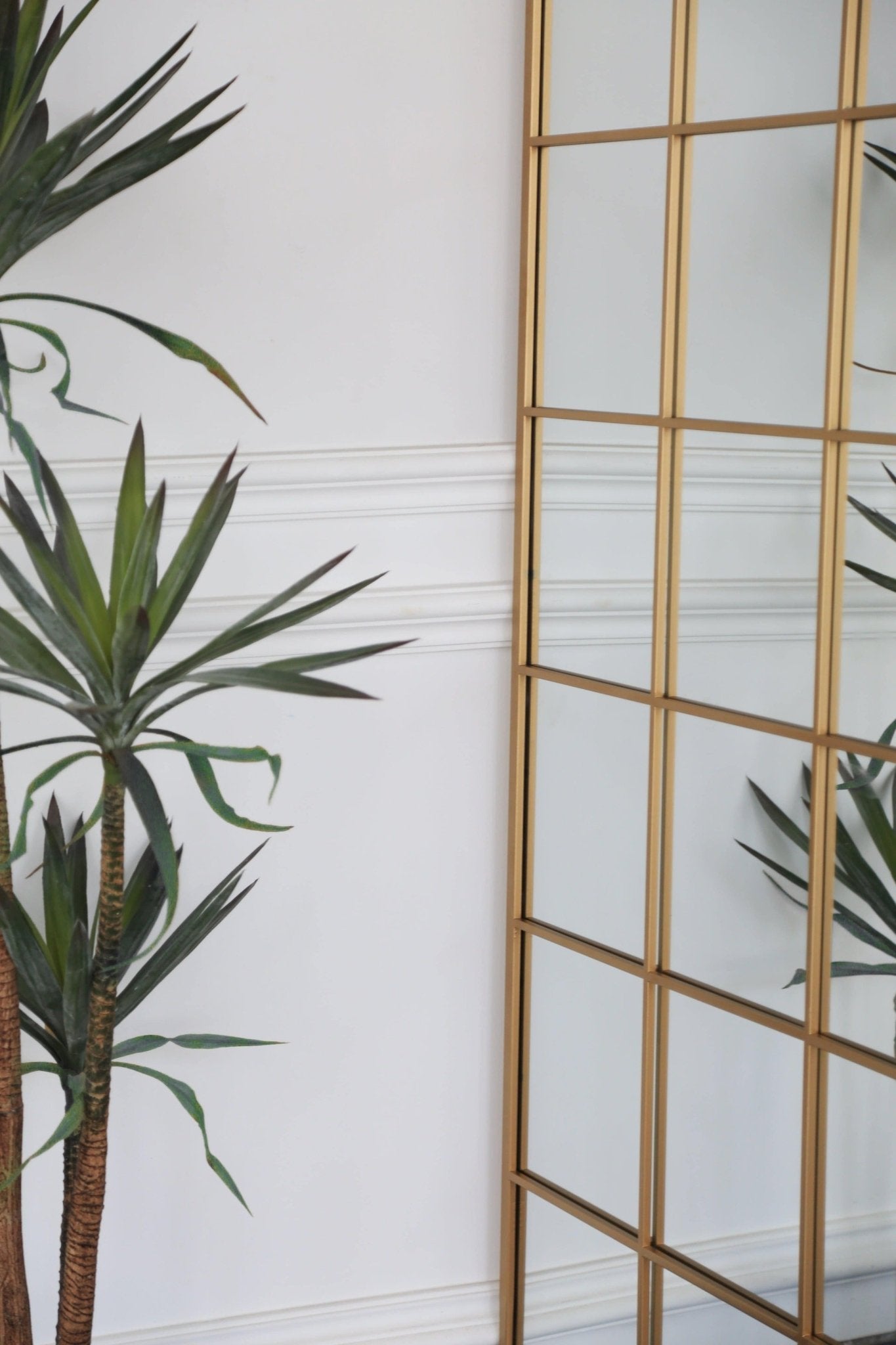 Grid Mirror No.3 | Goldspiegel mit Eisenrahmen 180 × 90 cm - Blossholm