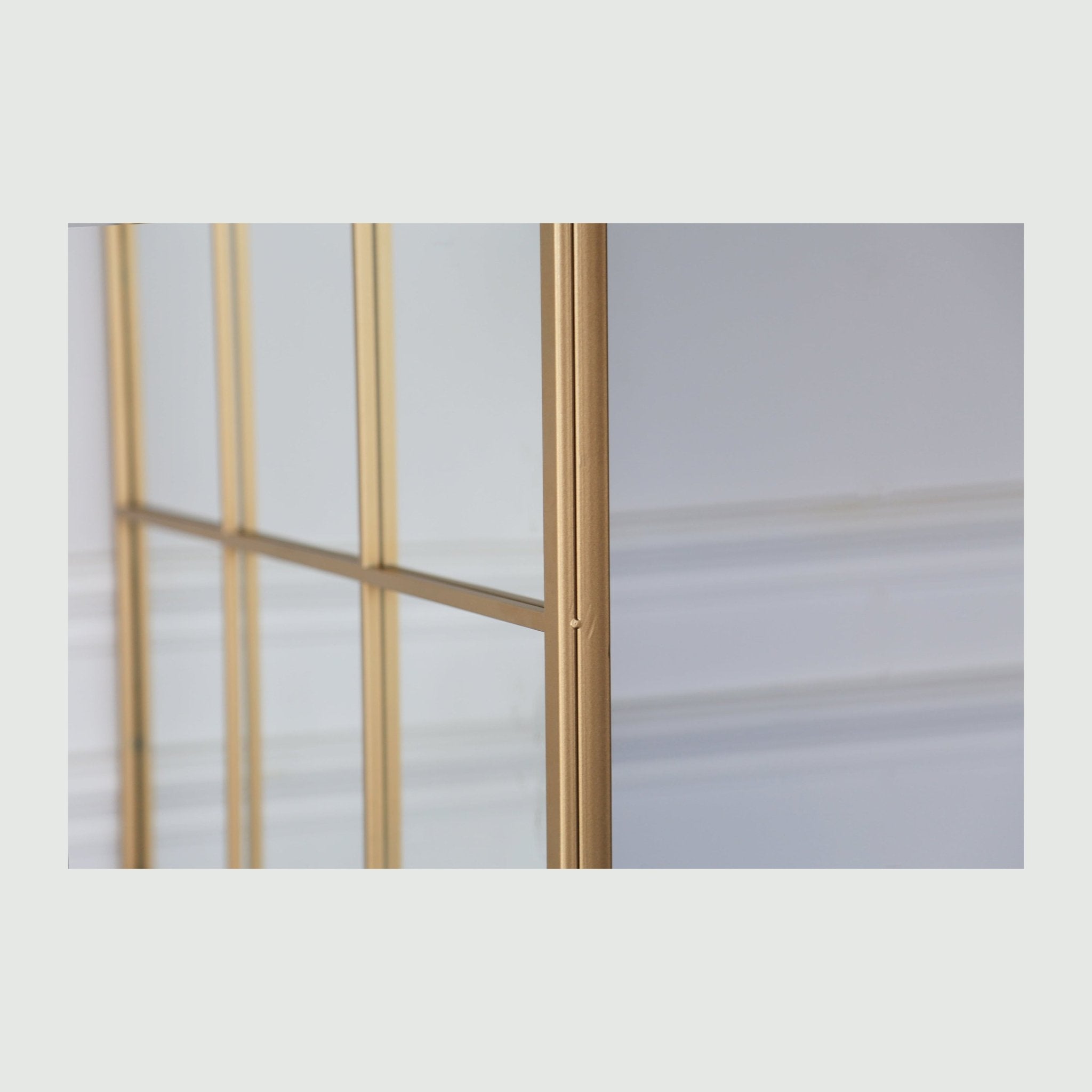 Grid Mirror No.3 | Goldspiegel mit Eisenrahmen 180 × 90 cm - Blossholm