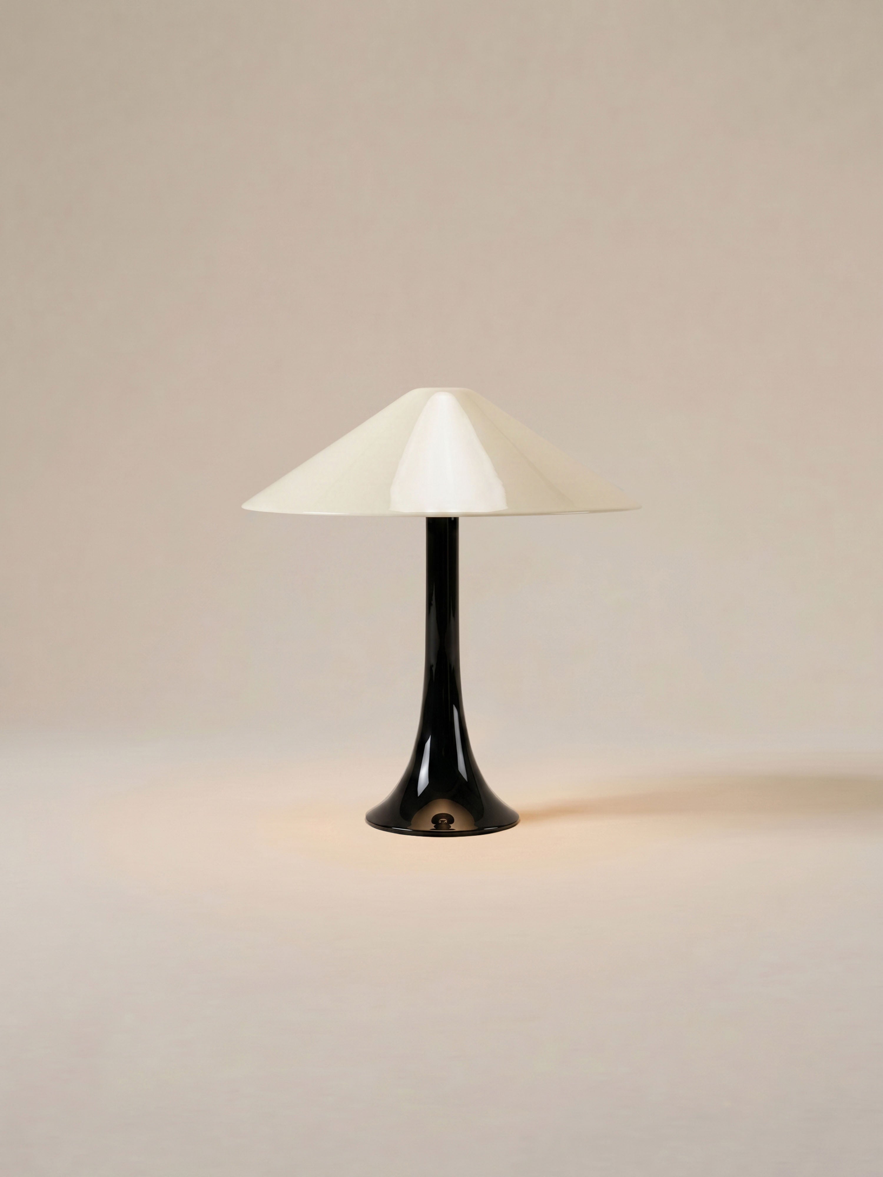 Nova Large Portable Lamp | Black Base - Cream Shade