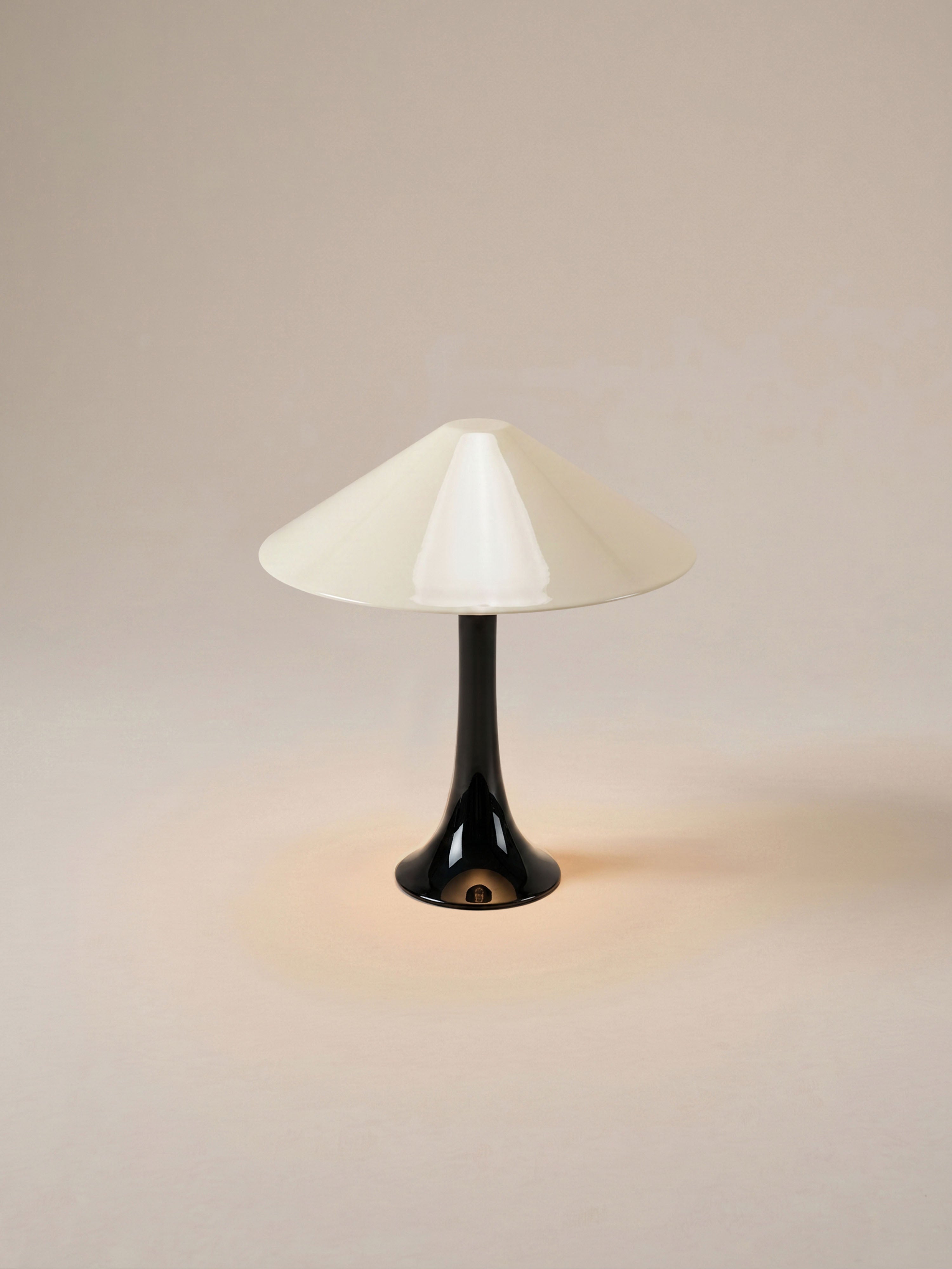 Nova Large Portable Lamp | Black Base - Cream Shade