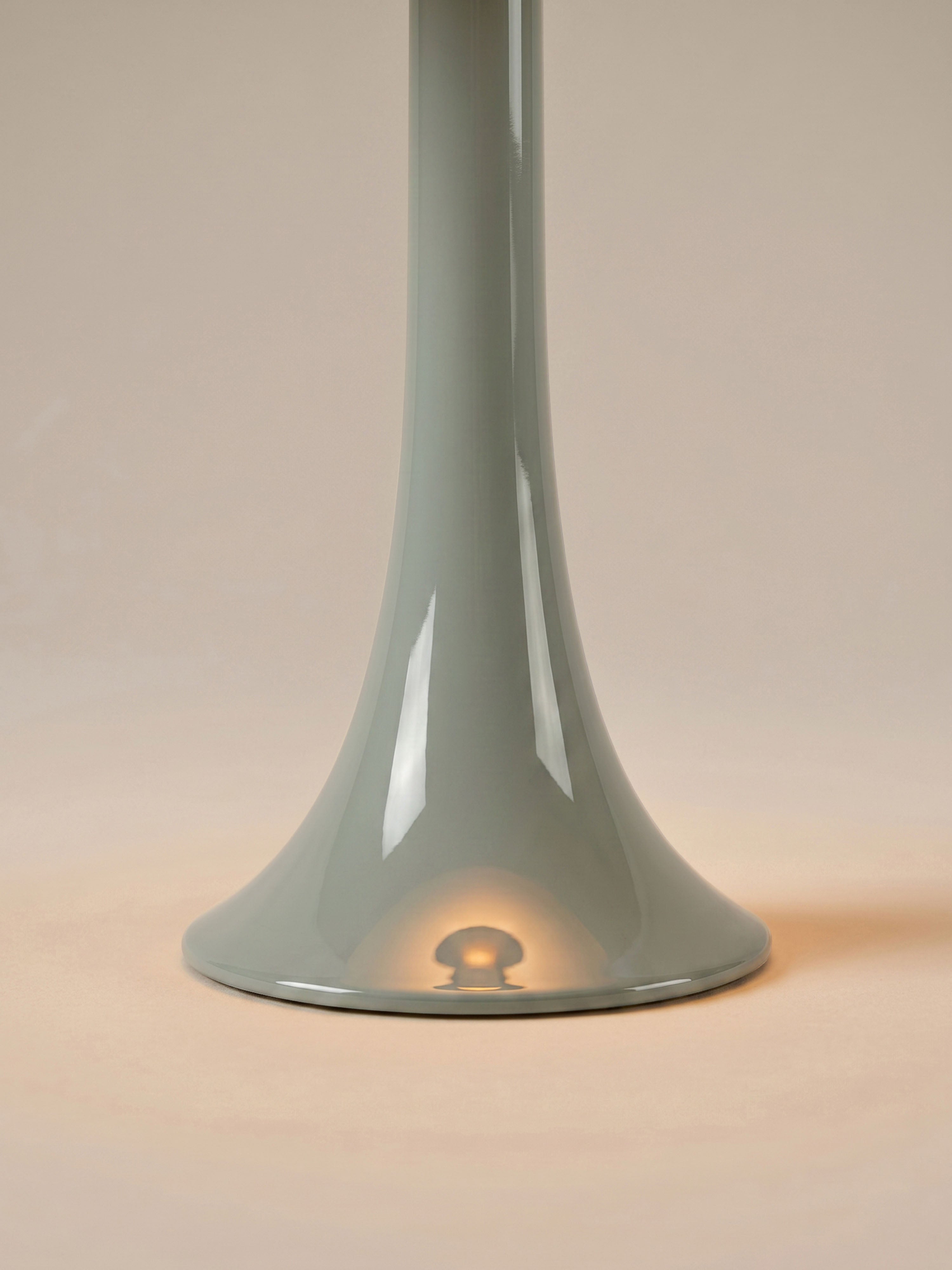 Nova Large Portable Lamp | Sage Green Base - Burgundy Shade