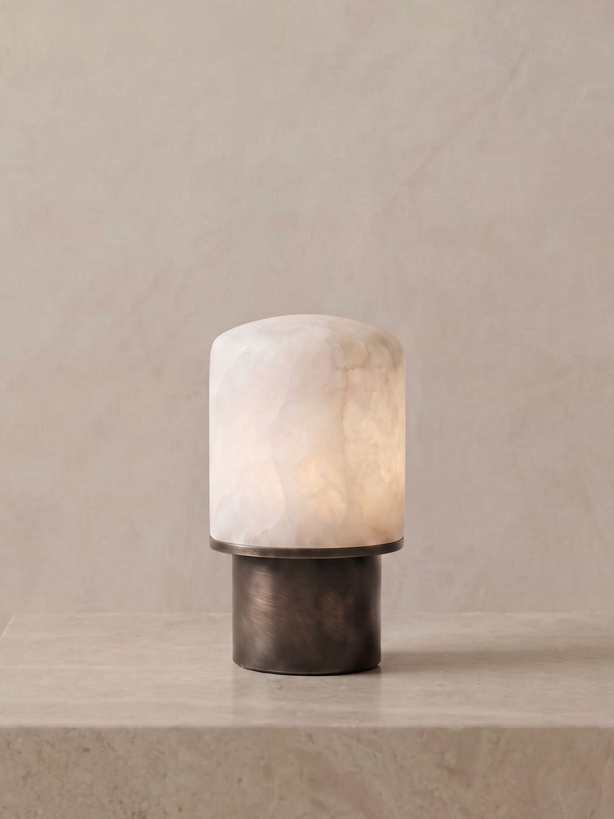 The Portable Aurora Lamp | Brushed Bronze & Alabaster