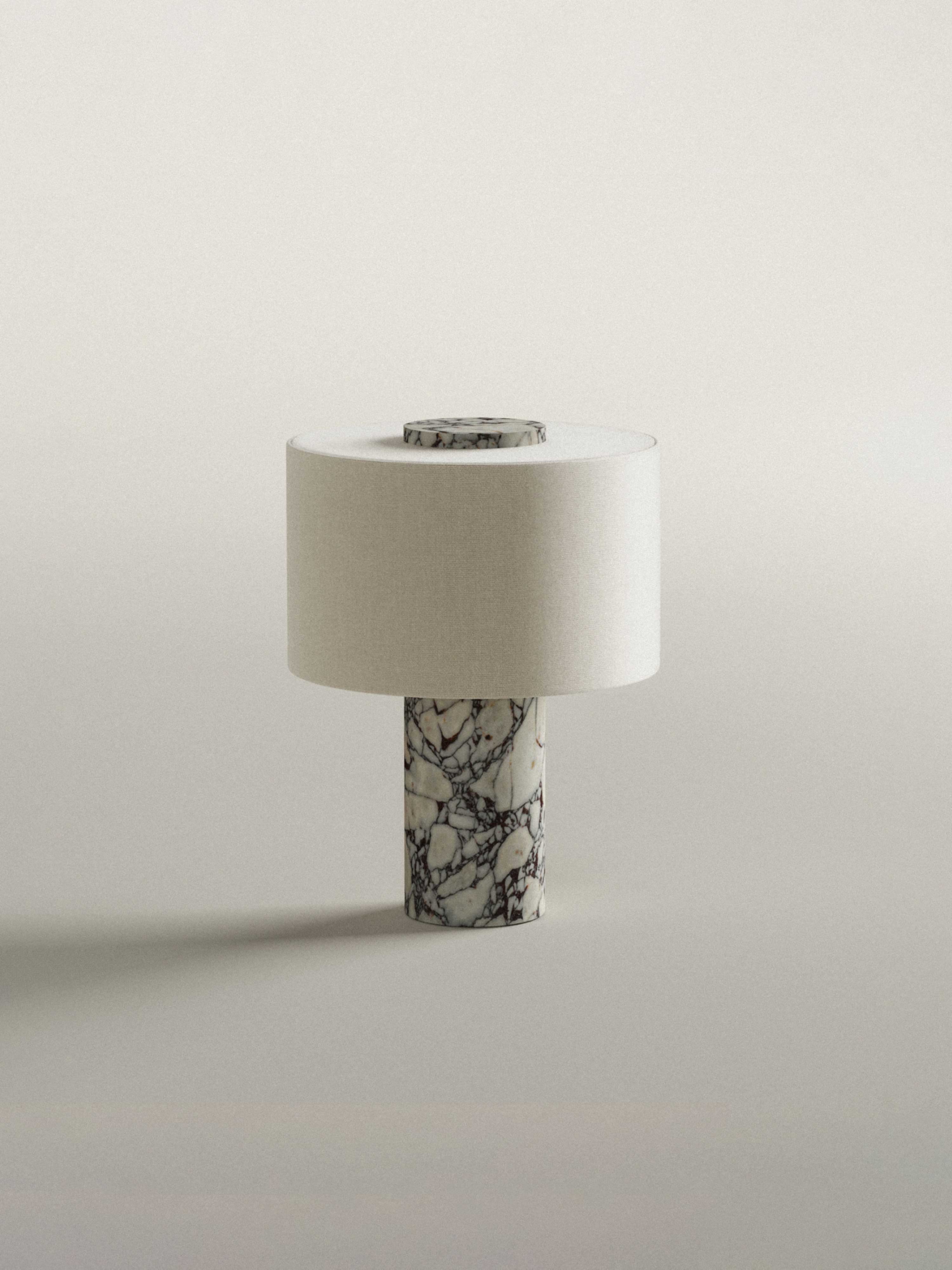 (Early Access) Aurum Table Lamp Small V. 2 | Calacatta Viola Marble & Linen | Portable