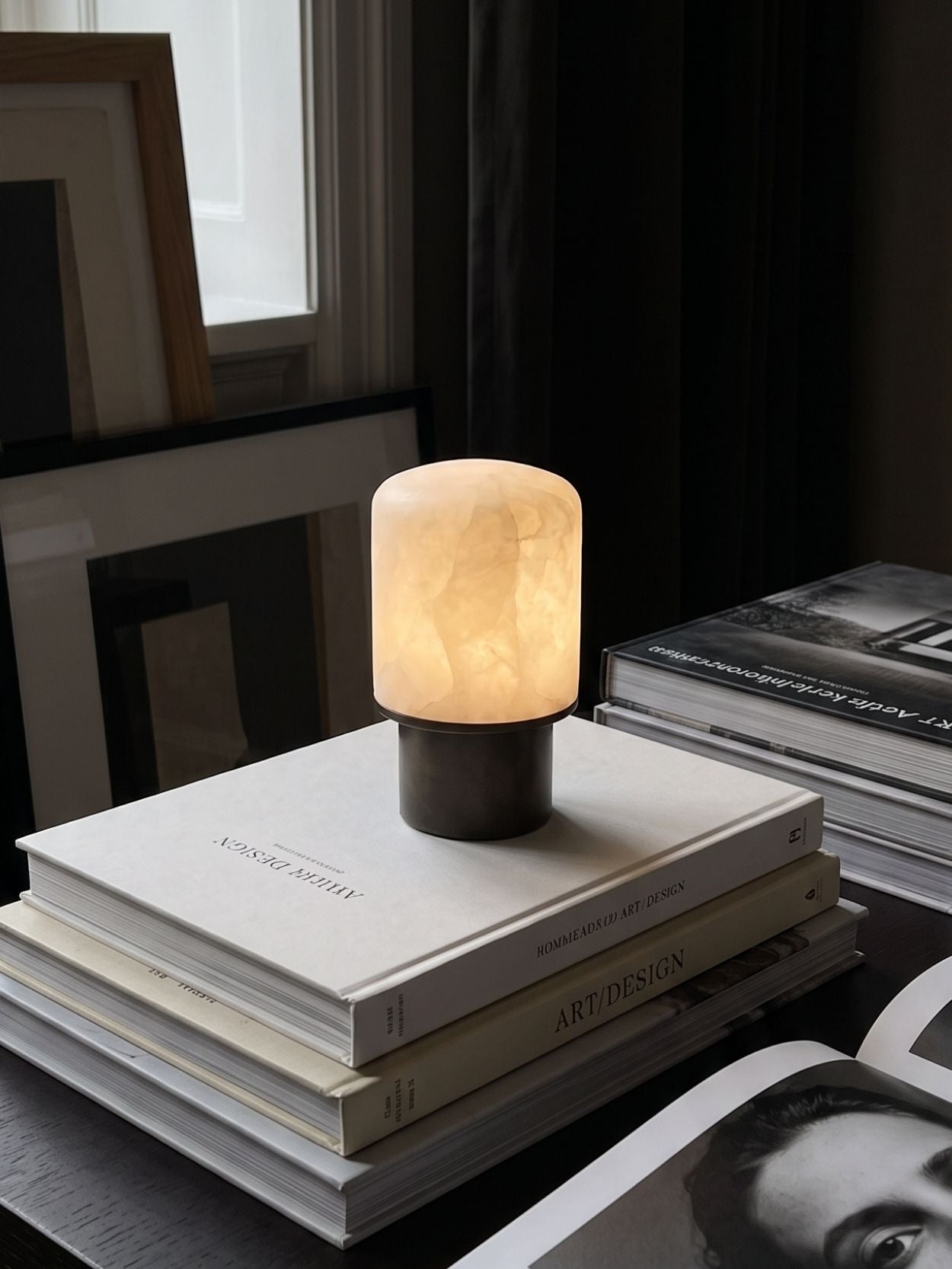 The Portable Aurora Lamp | Brushed Bronze & Alabaster