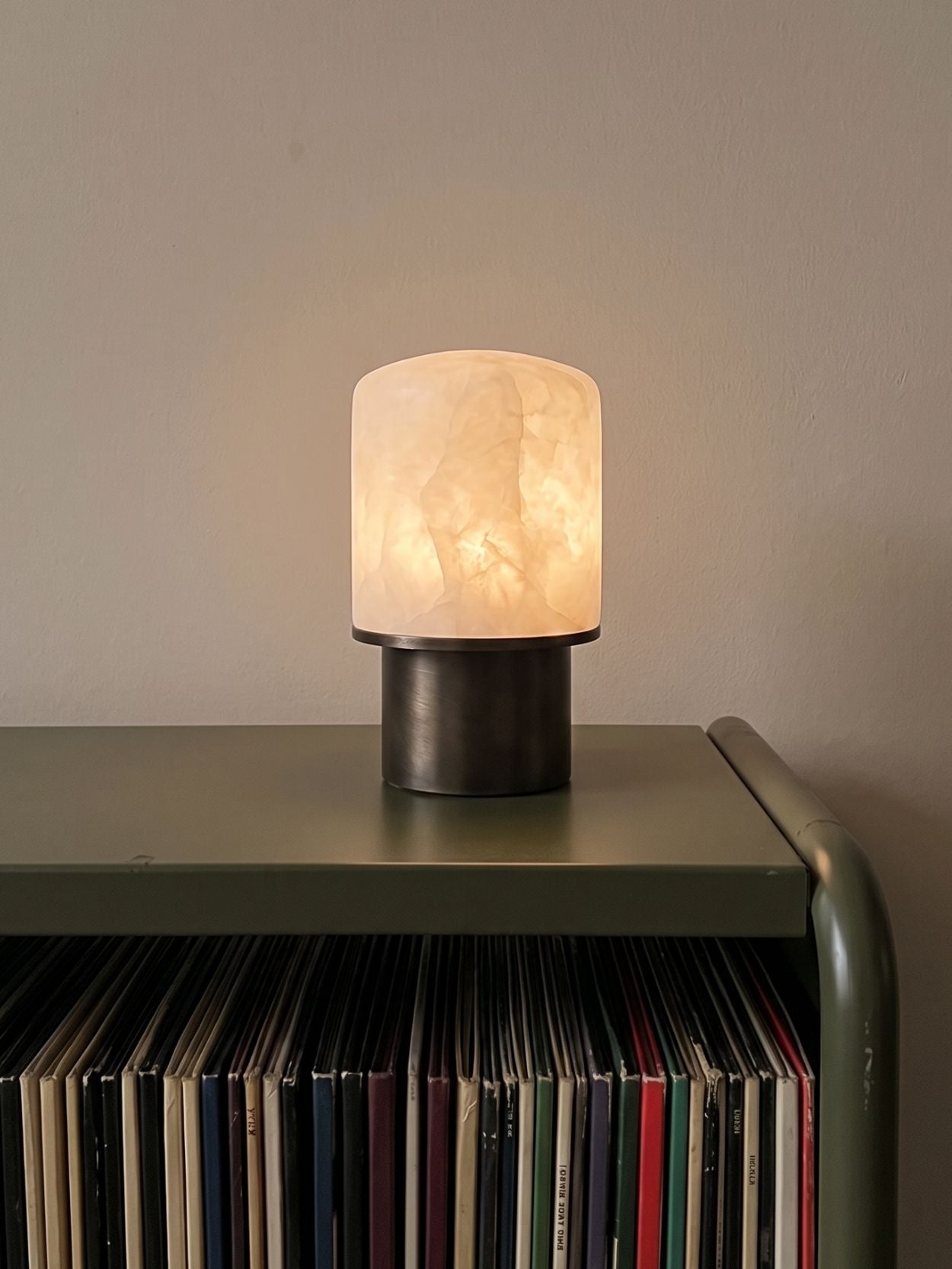 The Portable Aurora Lamp | Brushed Bronze & Alabaster