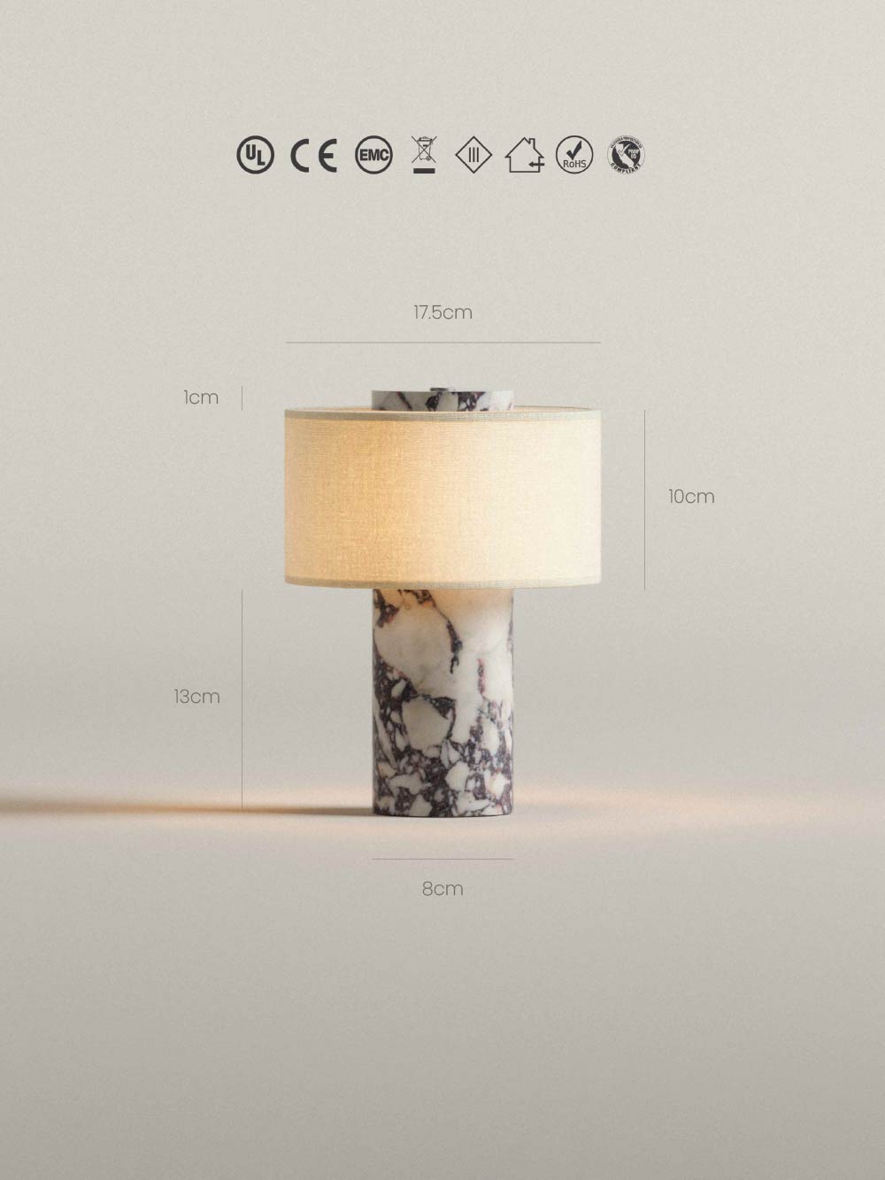 Auríe Portable Lamp | Calacatta Viola