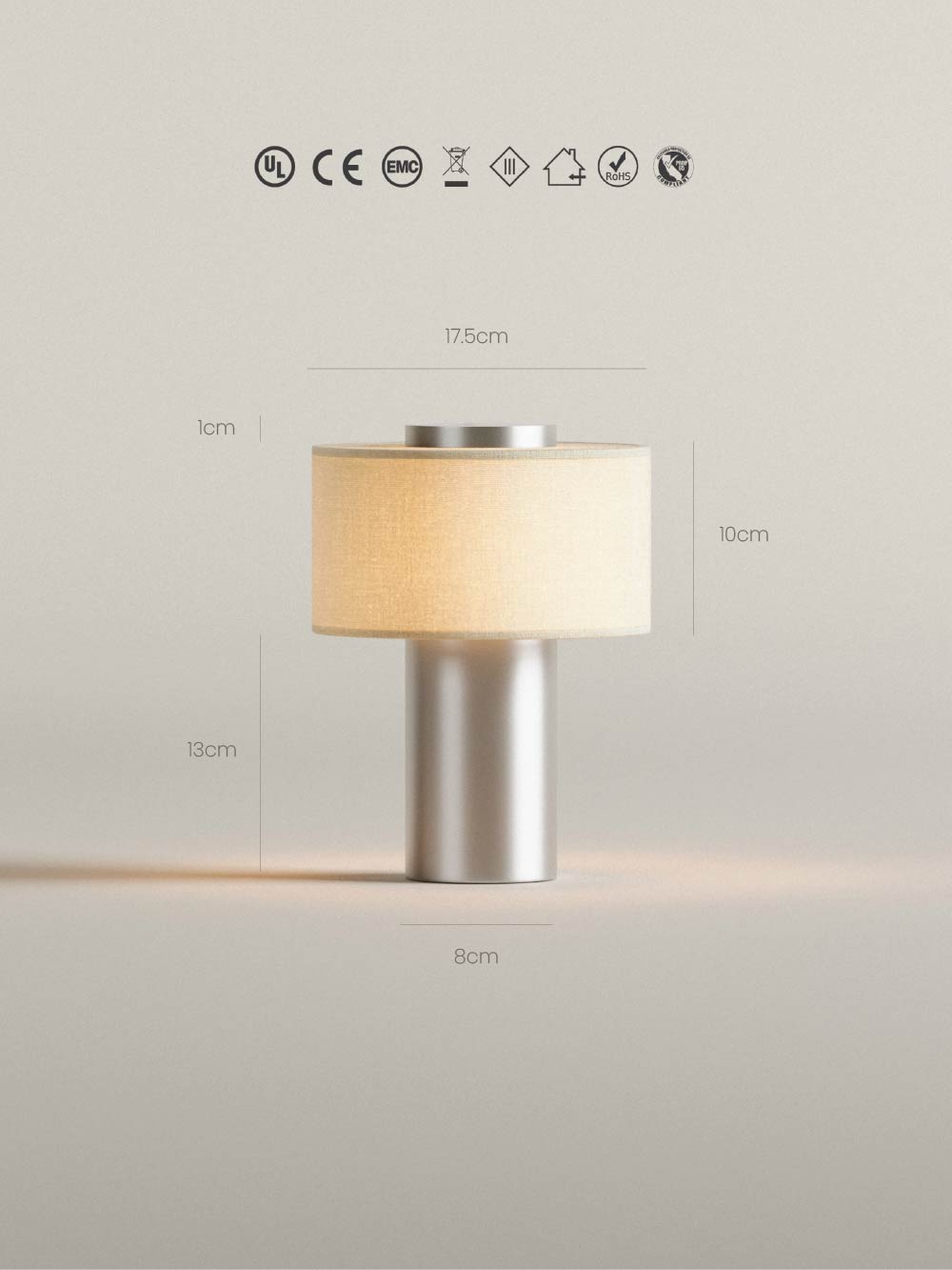 Auríe Portable Lamp | Satin Aluminium