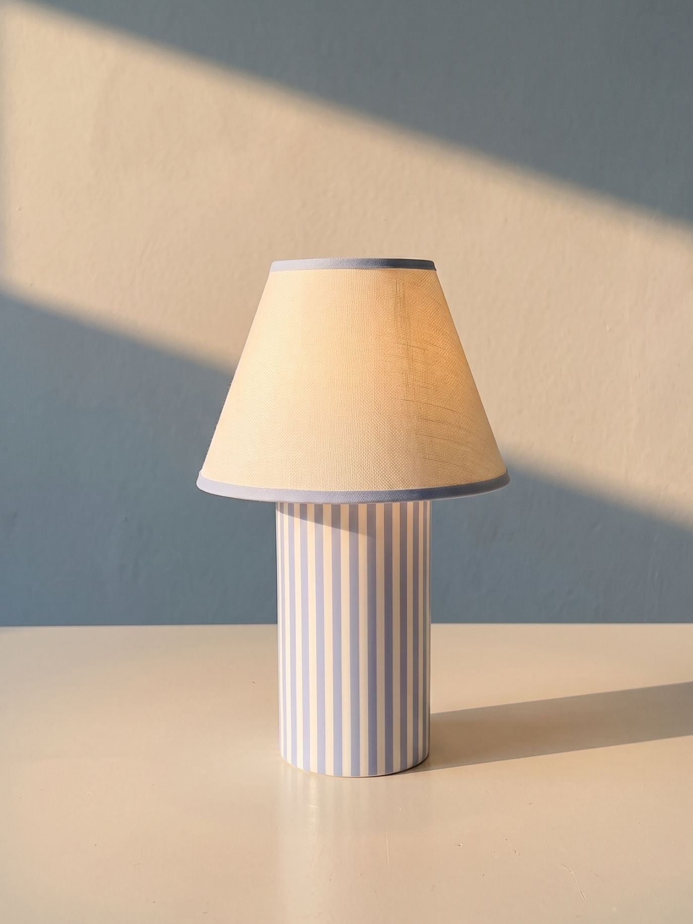 Aurel Portable Lamp | Linen - Blue & White