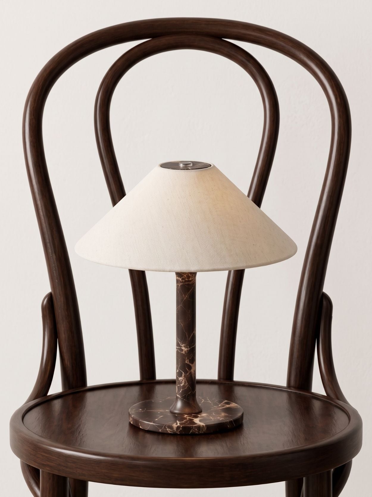 The Rossa Portable Lamp | Brown Marble & Linen