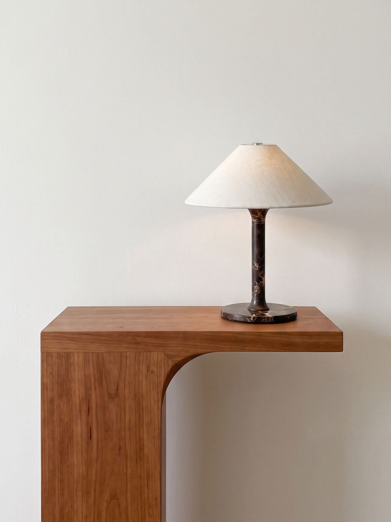 The Rossa Portable Lamp | Brown Marble & Linen