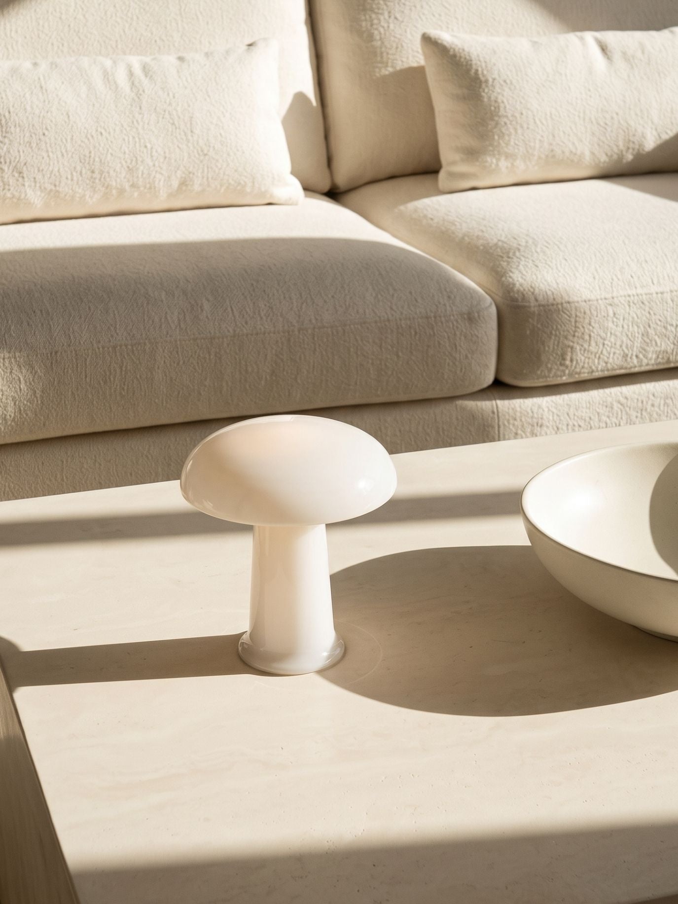 Cera Mini Portable Lamp | White Glass