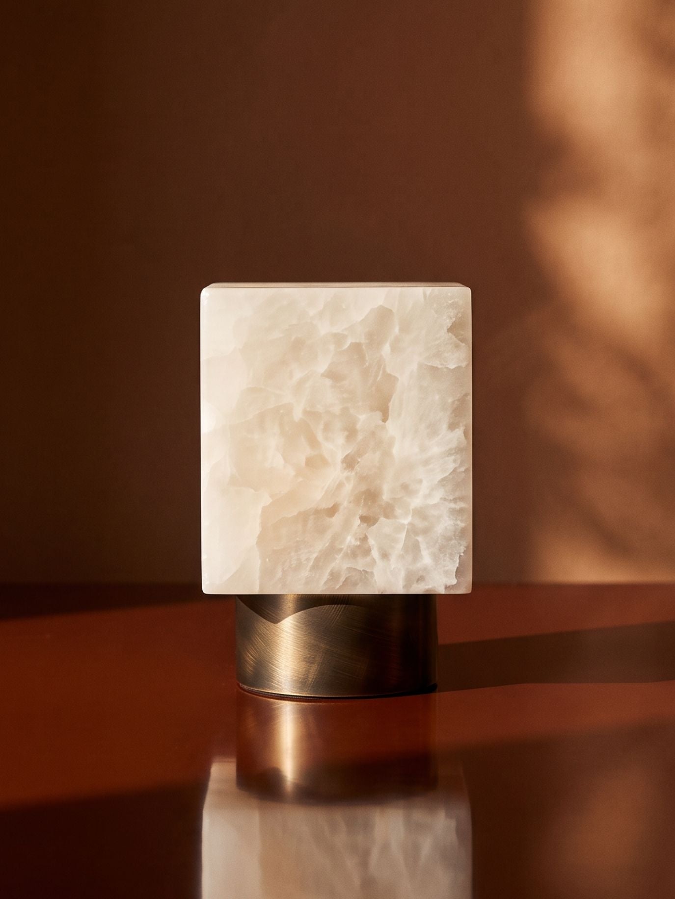 Forma Mini Portable Lamp | Alabaster & Antique Bronze