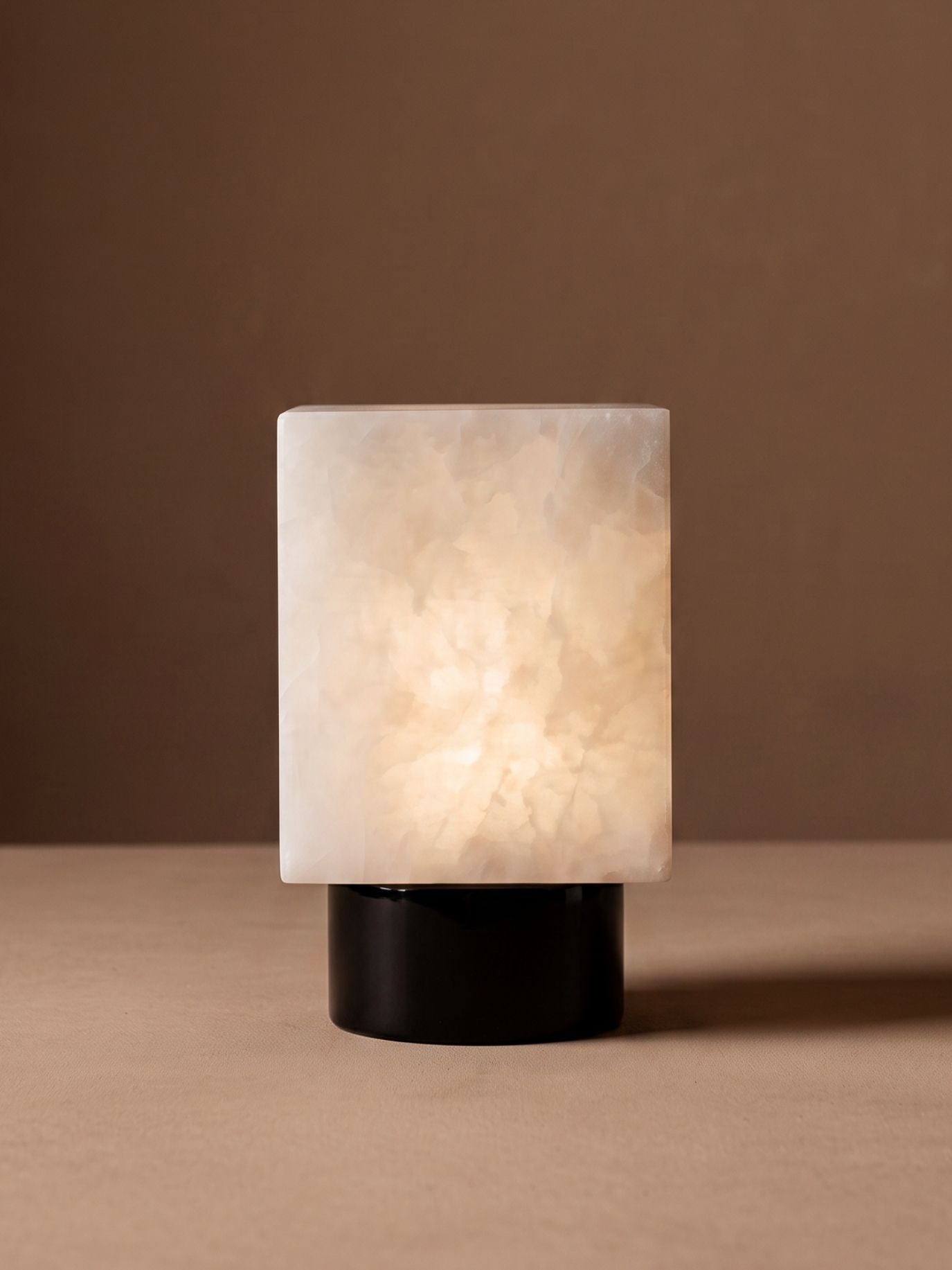 Forma Mini Portable Lamp | Alabaster & Piano Black