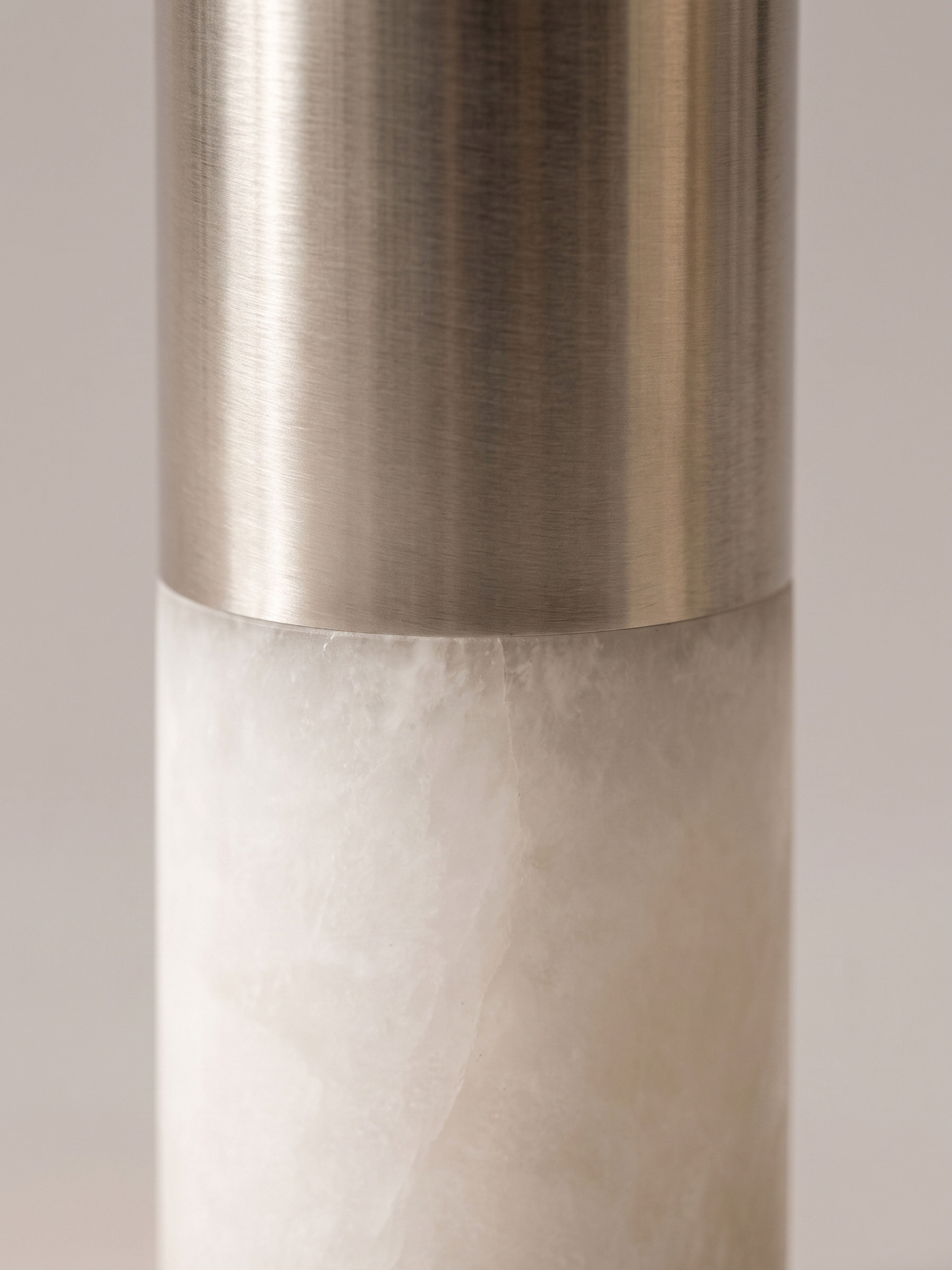 The Lyla Vase | Alabaster & Brushed Metal