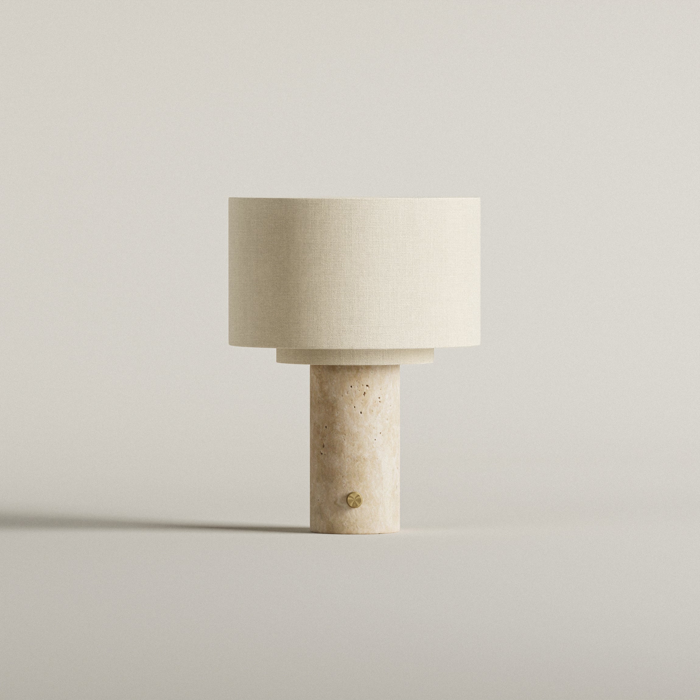 Ivy Table Lamp | Travertine & Linen