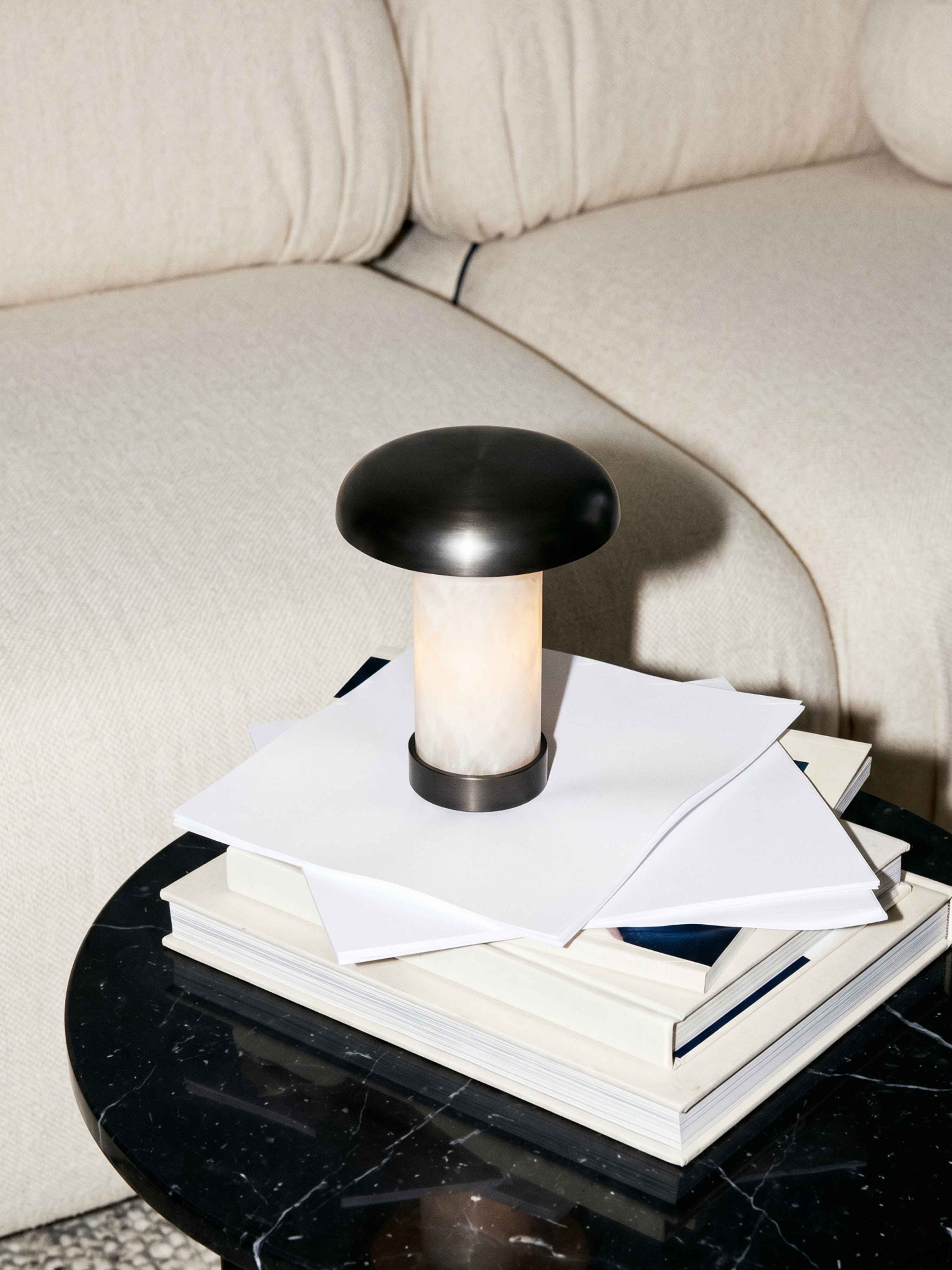 Artus Portable Lamp | Alabaster & Bronze
